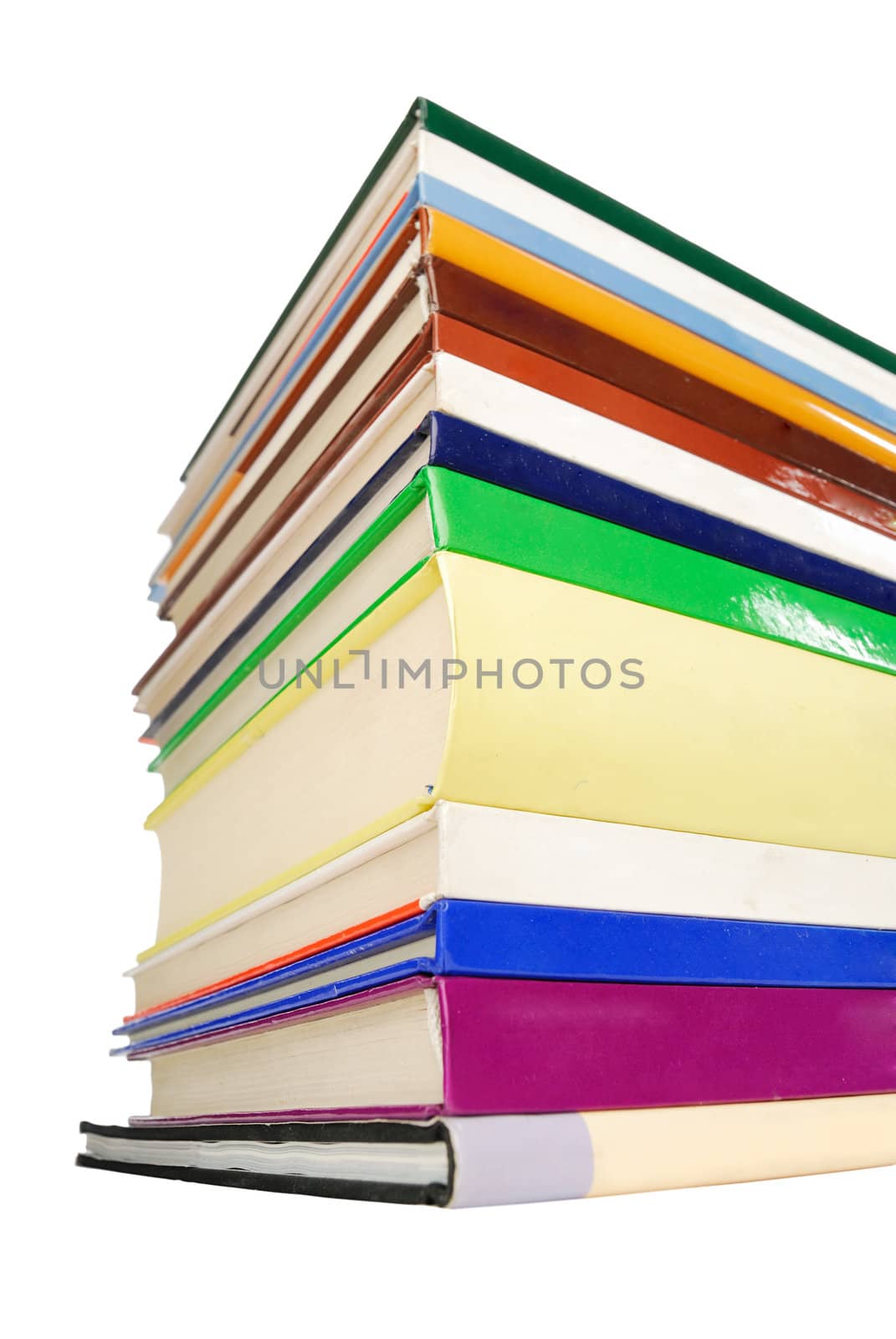 Books pile with close up of the paper edge