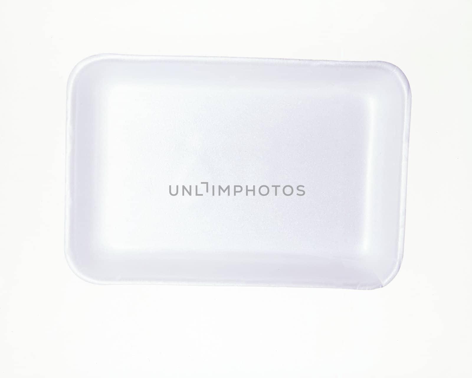 White styrofoam plate on white background
