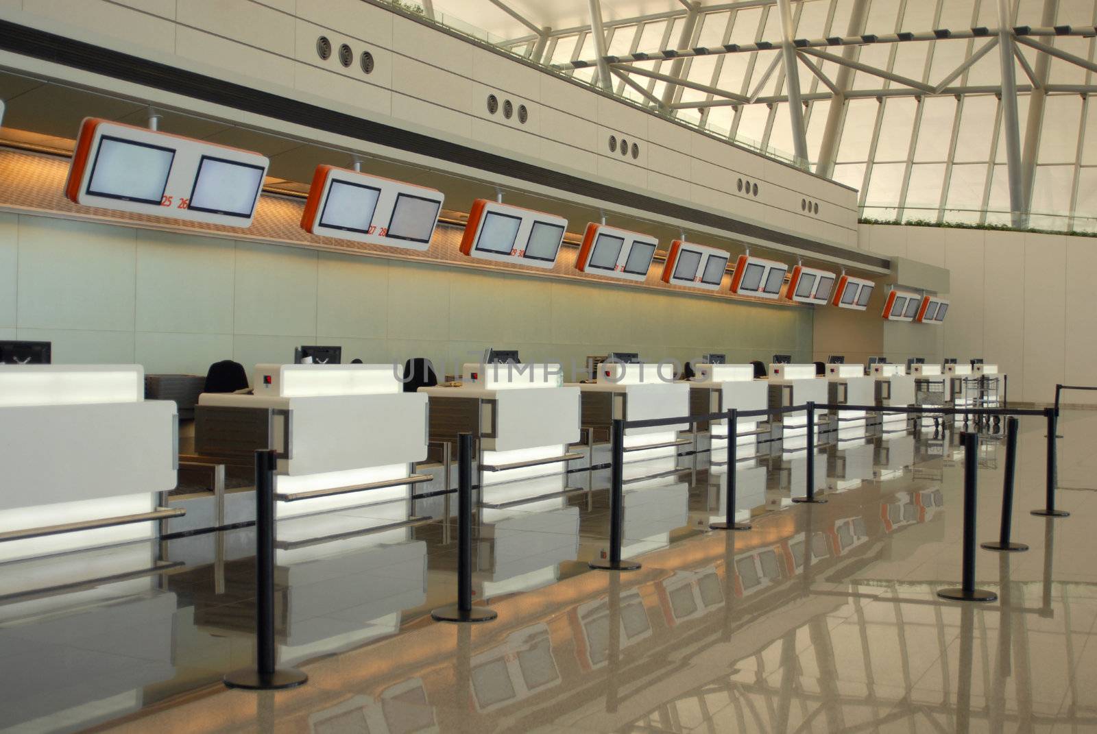 Modern checkpoint place at new Carrasco International Airport at Montevideo city Uruguay
