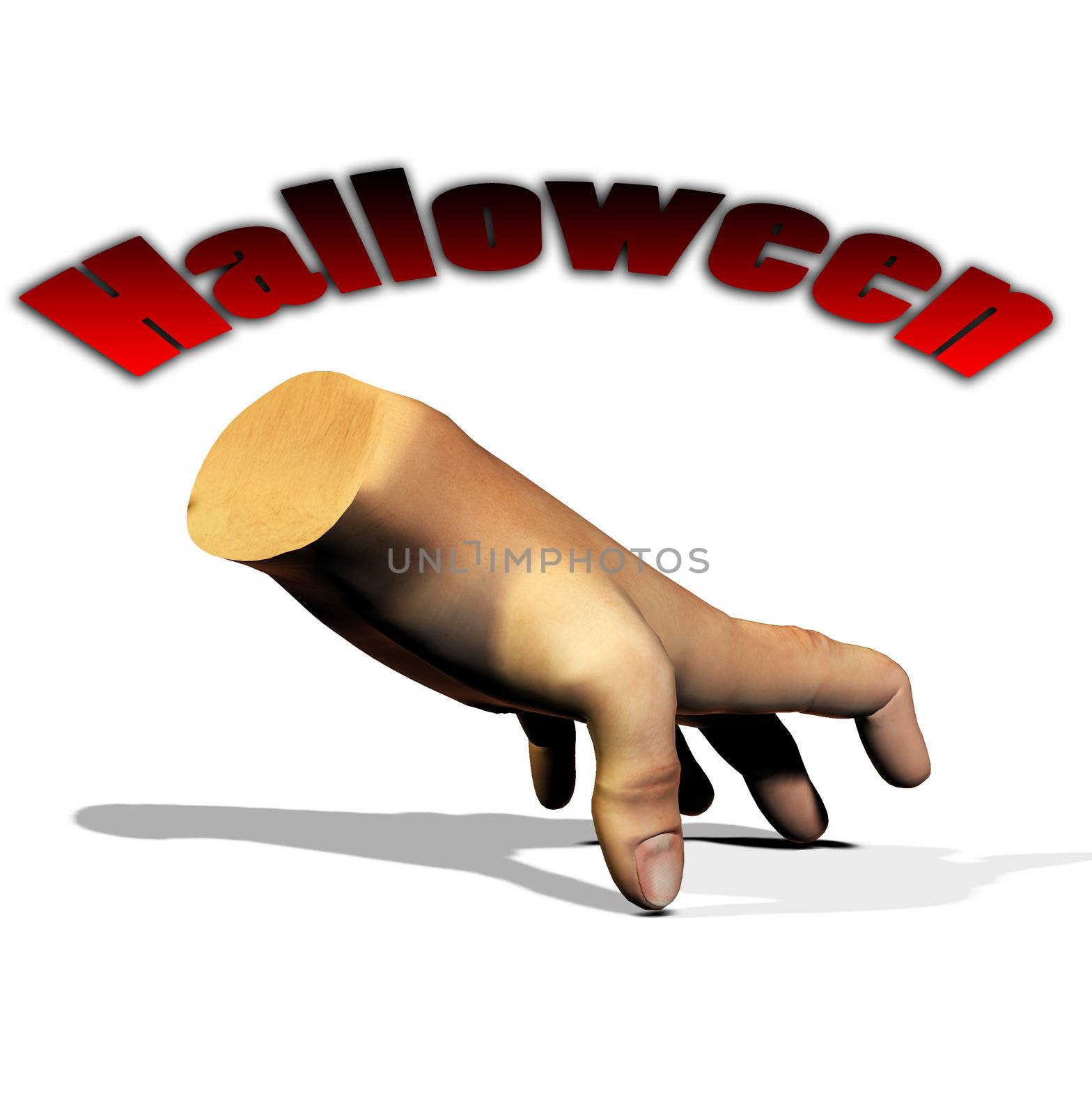 A disembodied hand for the Halloween holiday.