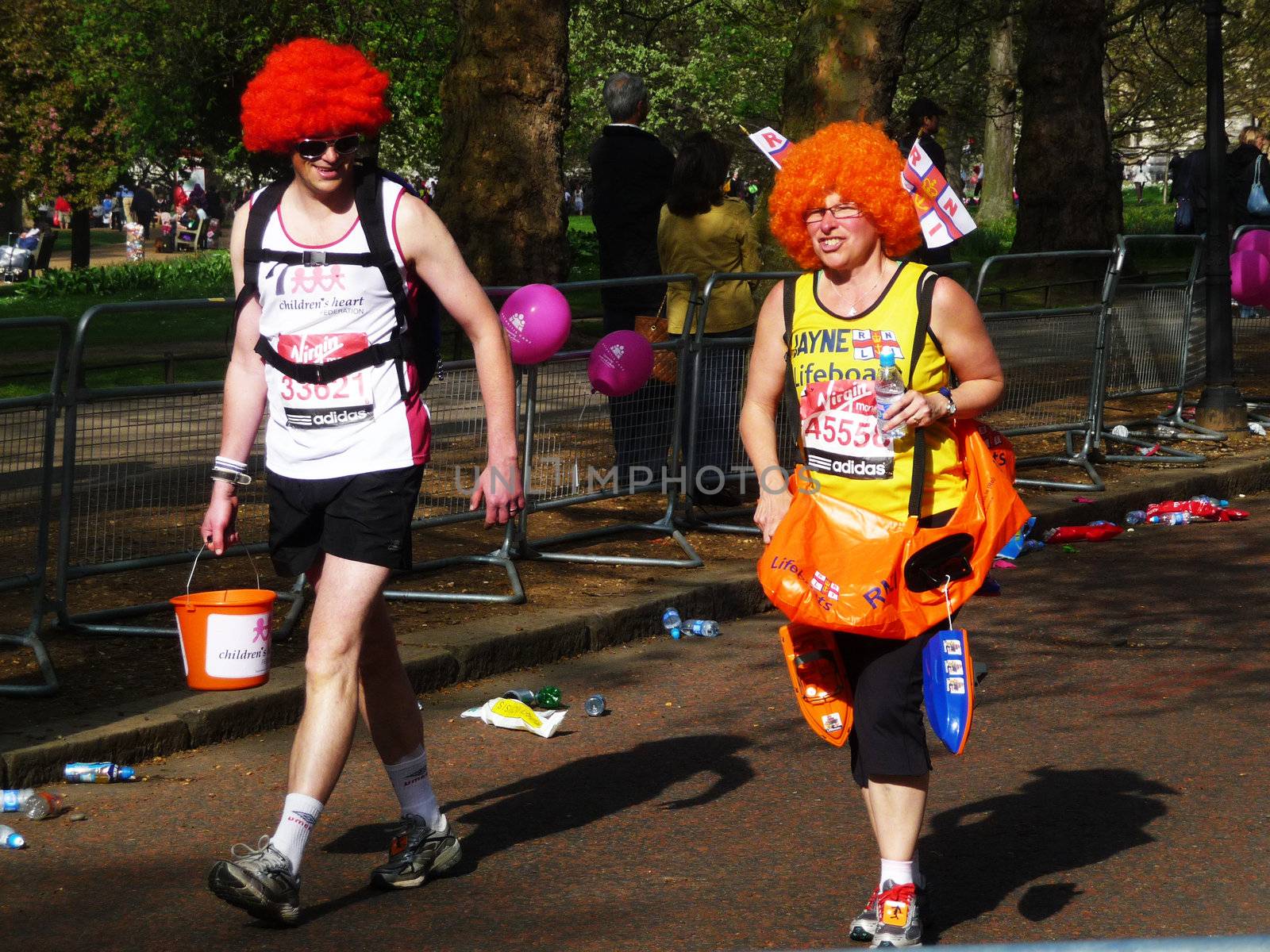 London - April 25: Fun Runners at the 2010 London Marathon  April 25th, 2010 in London.