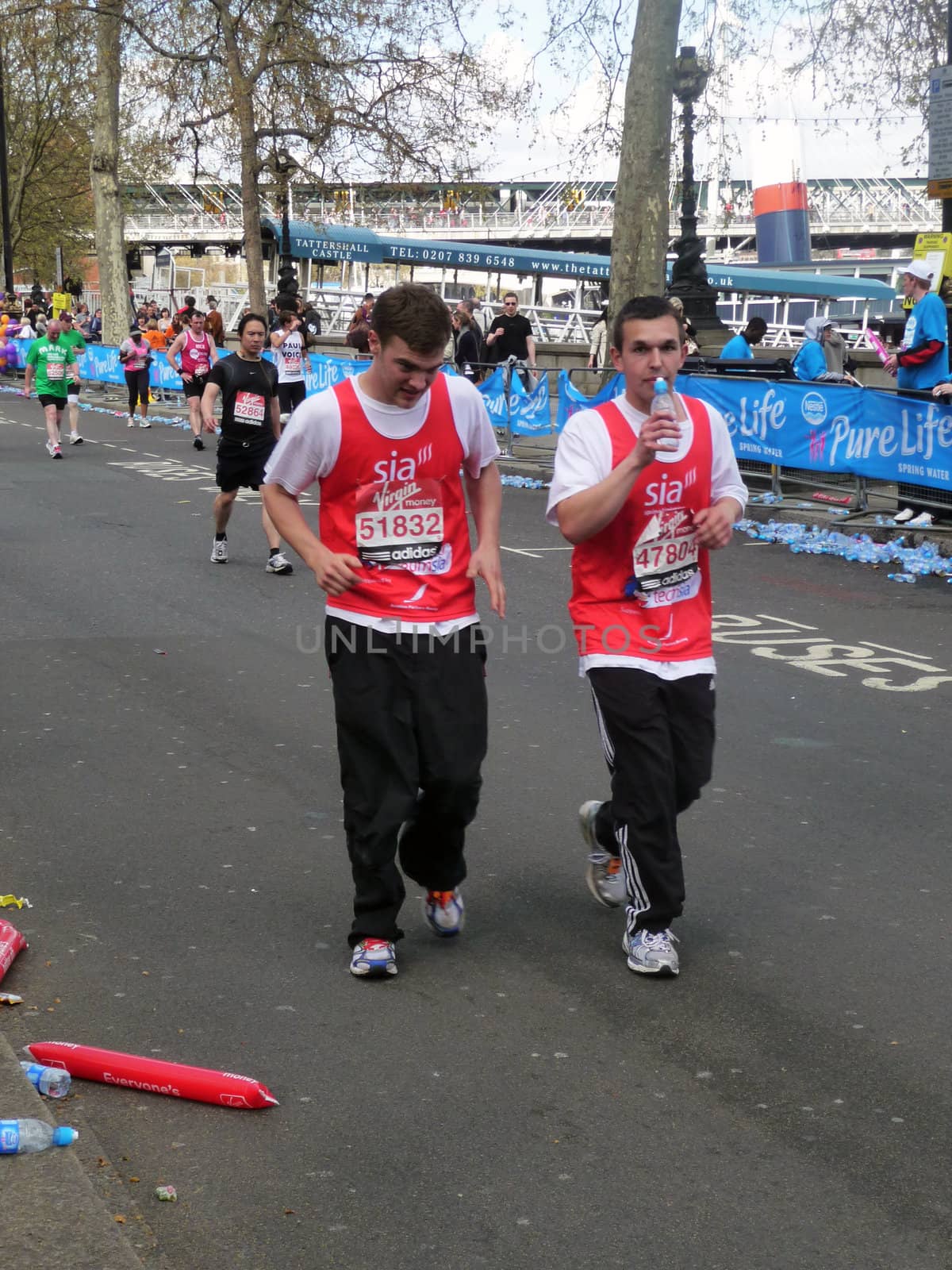 London - April 25: Runners at the 2010 London Marathon  April 25th, 2010 in London.