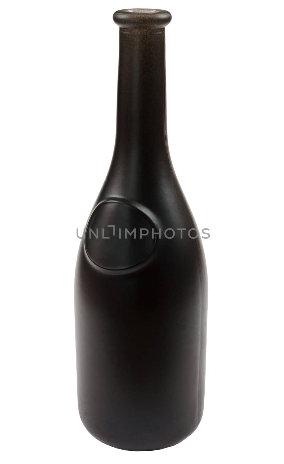 Red wine bottle on a white background
