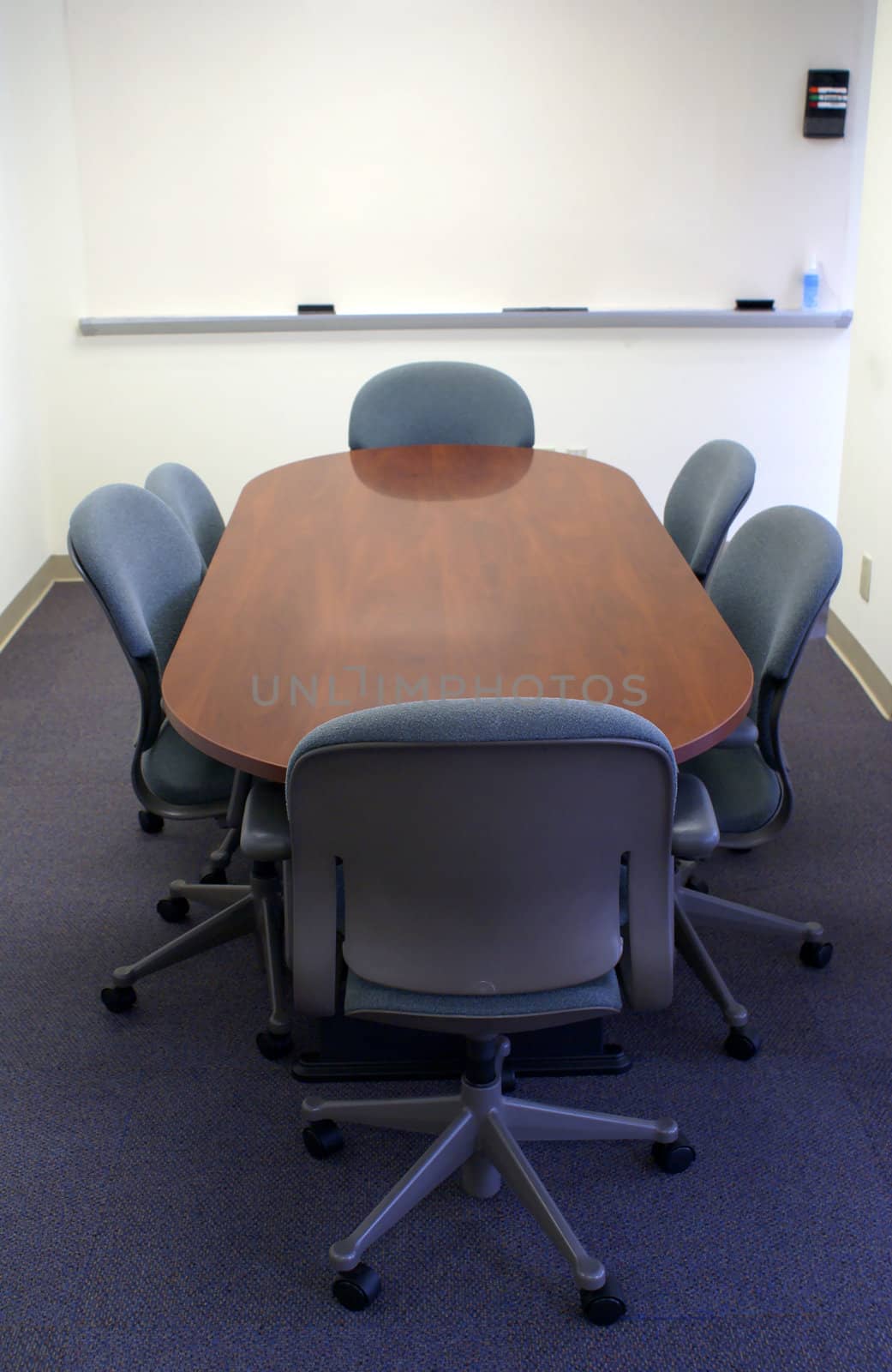 Meeting or conference table waiting for employees.                