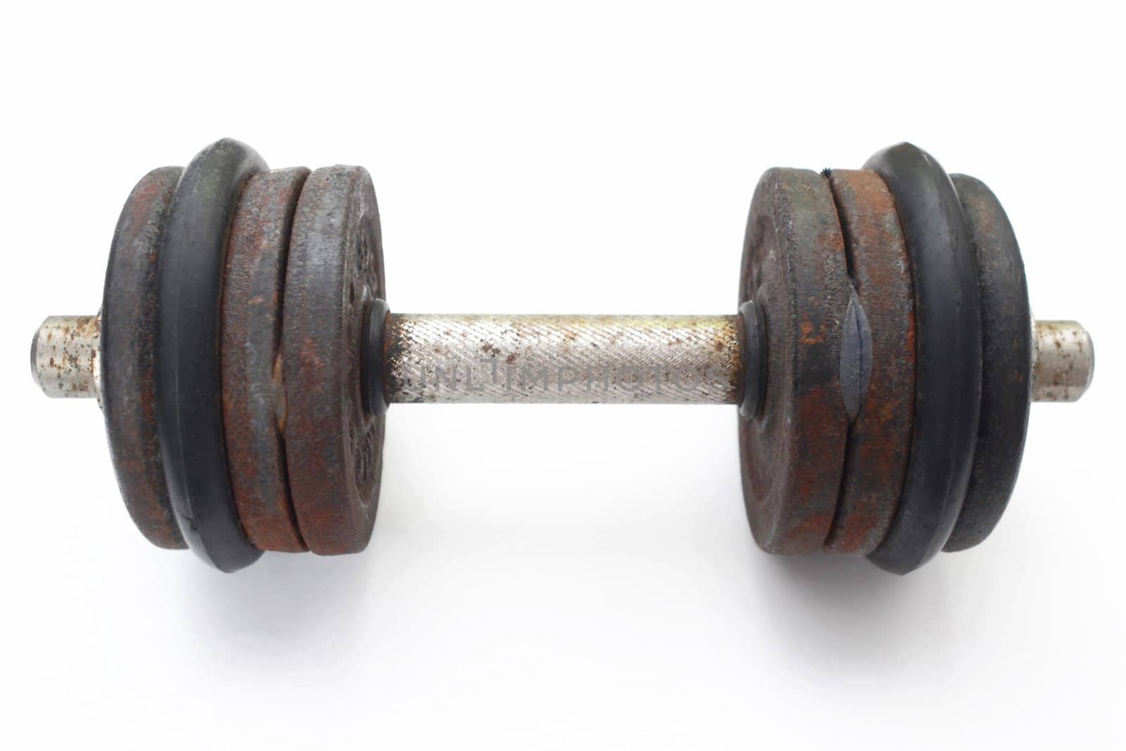 A barbell on the white background