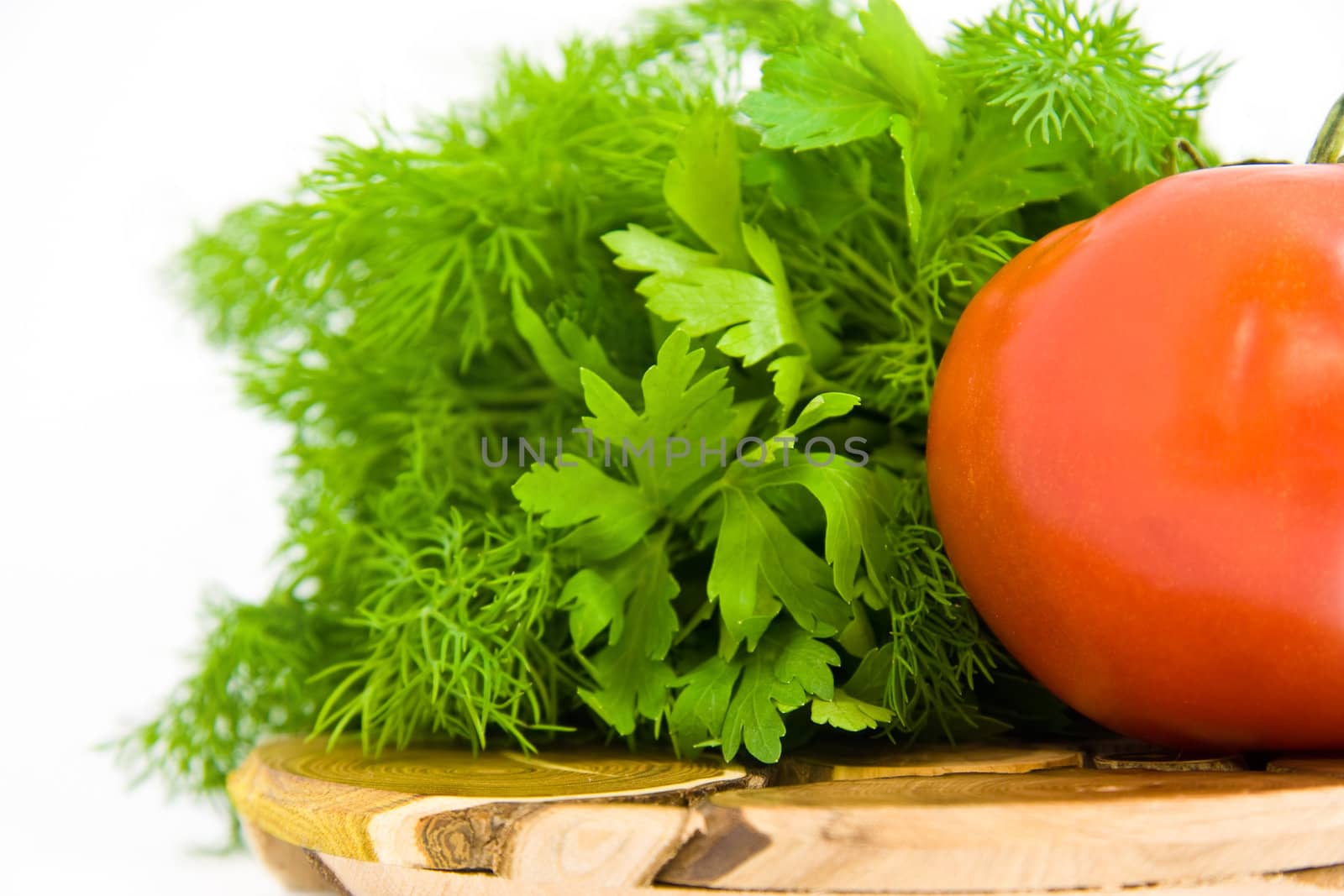 Succulent tomato with parsley for salad