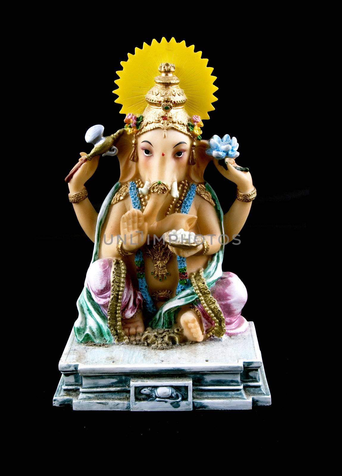 icon of Lord Ganesh on a black background