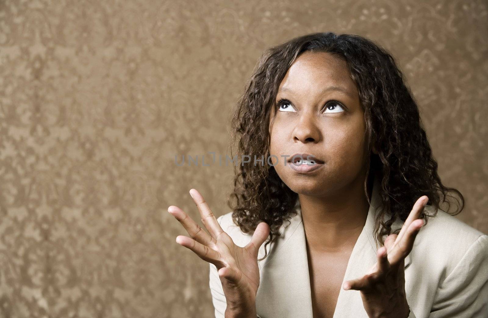Close-Up Portrait of a Stressed African-American Woman