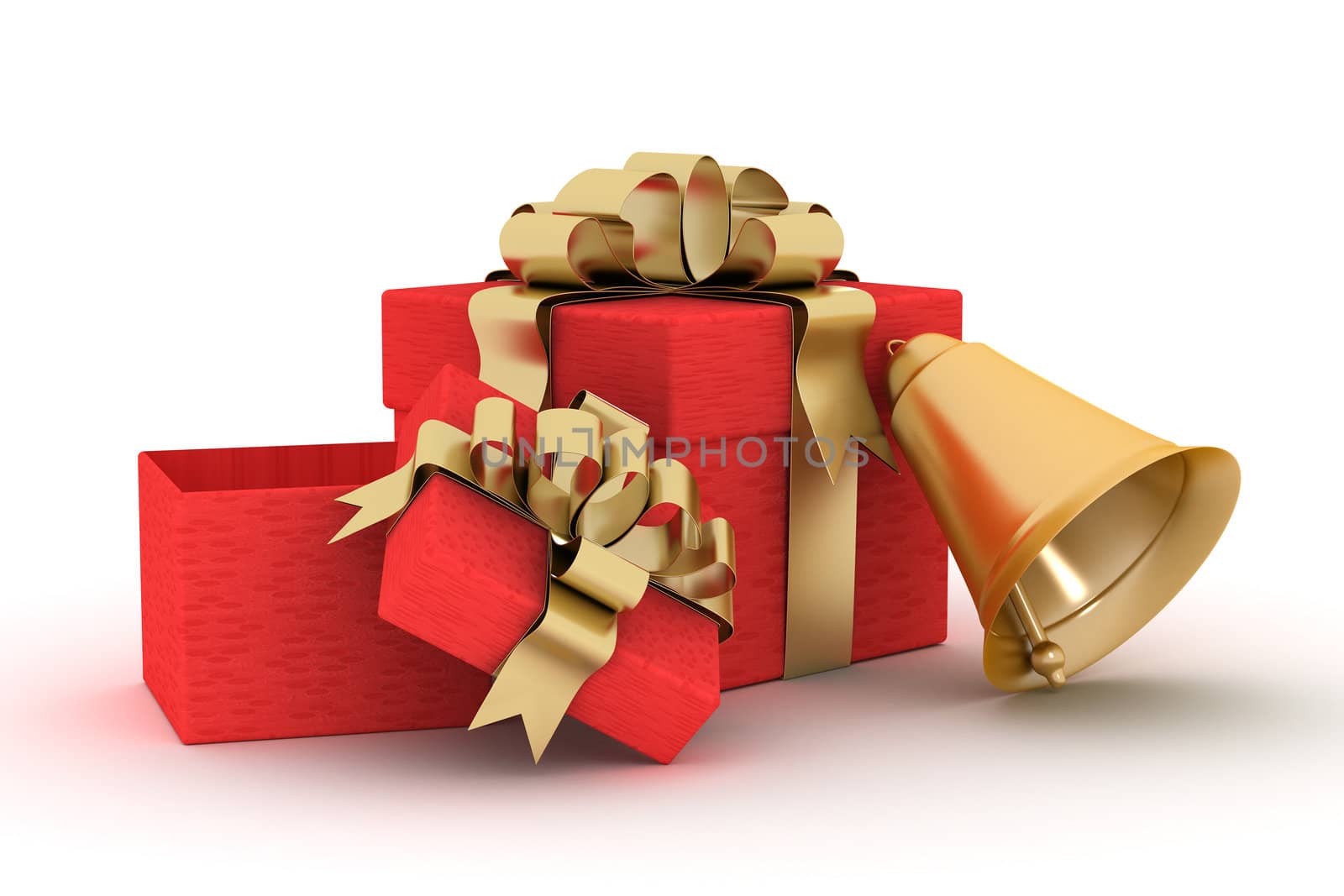 Gift set on a white background. 3D image.