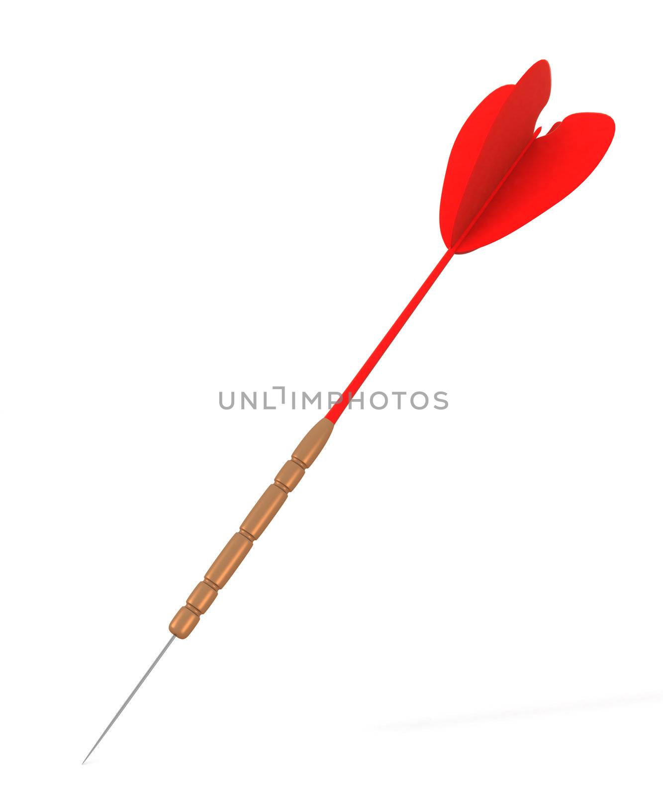 Dart on a white background. Isolated 3D image