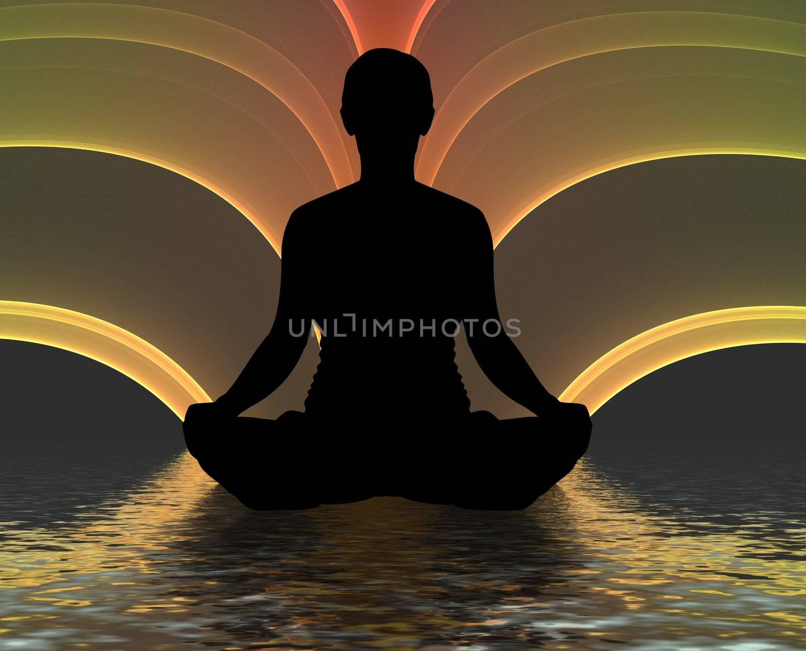 Meditating silhouette by darrenwhittingham