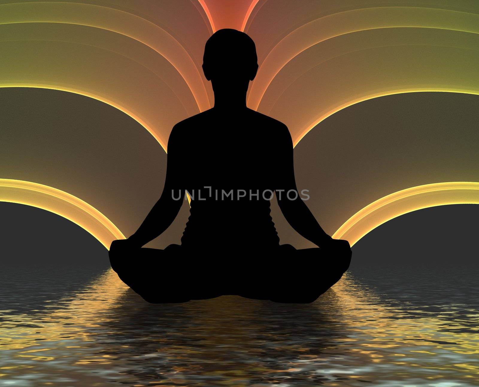 Illustration of a person meditating