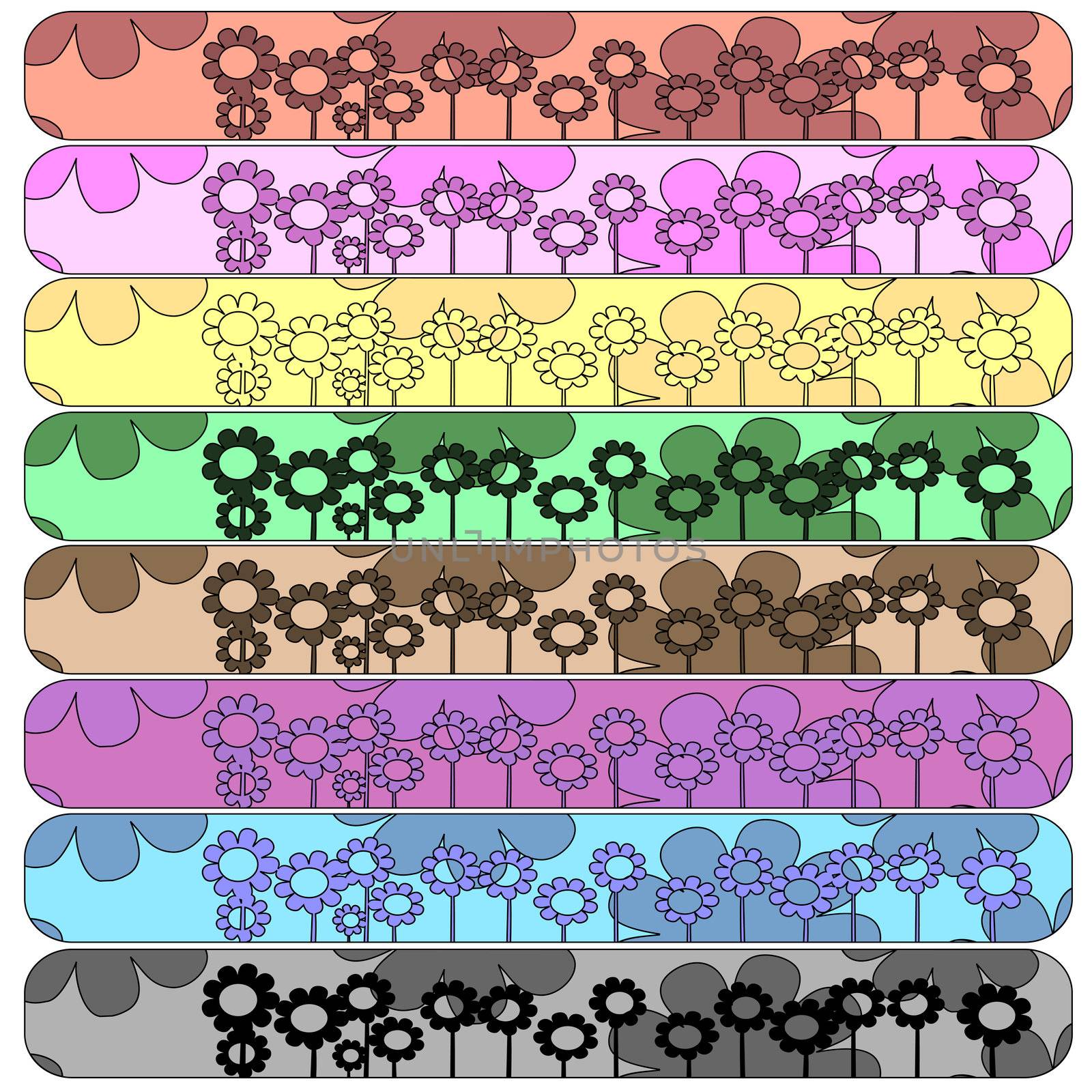 Floral banners for web, standard size