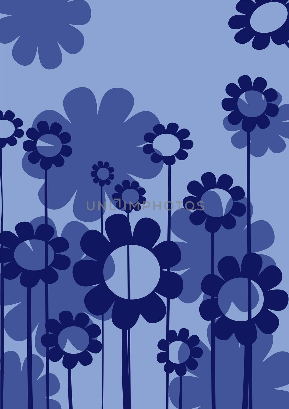 Blue floral composition by Lirch
