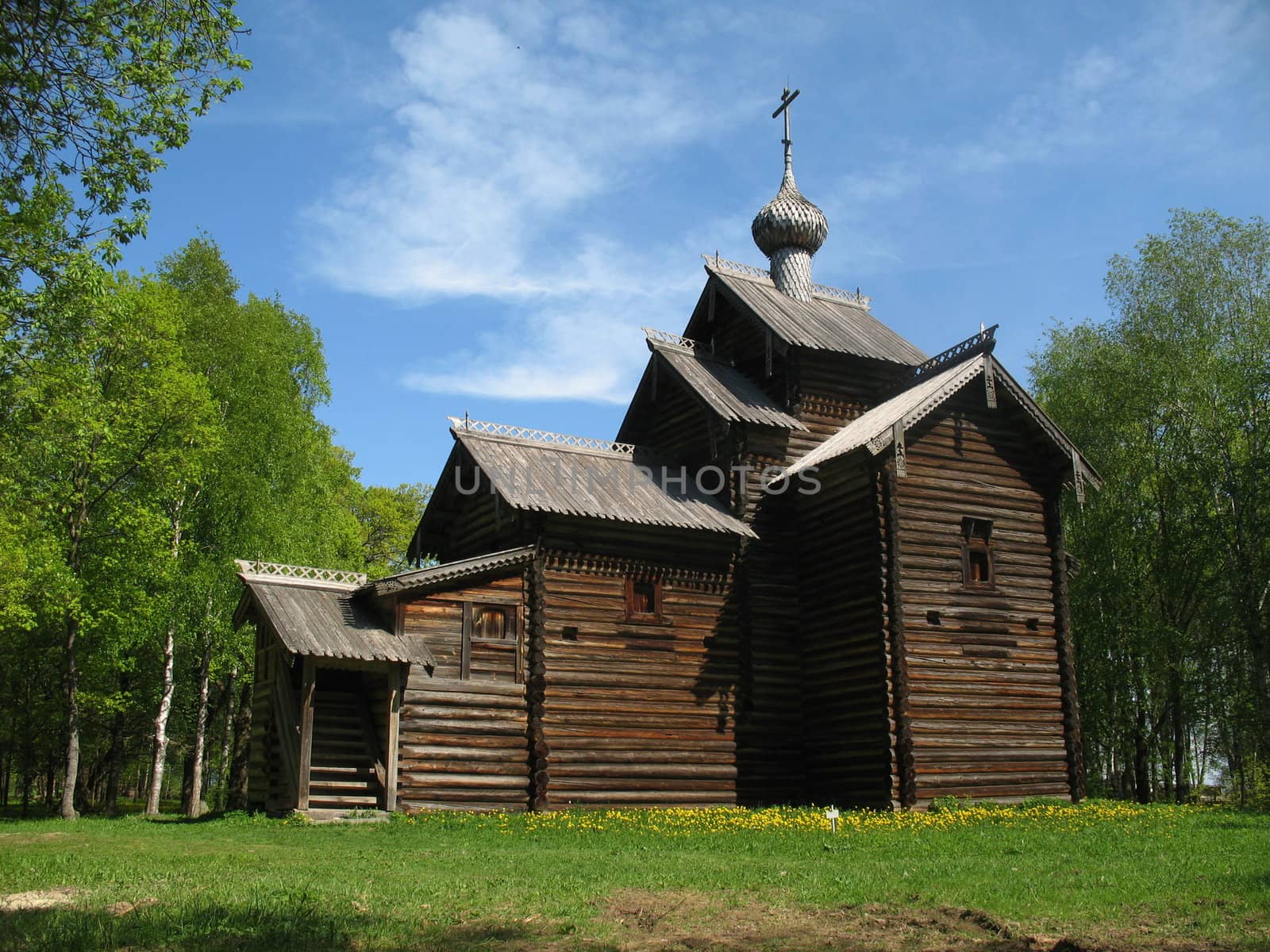 Ancient wooden church in Novgorod Russia