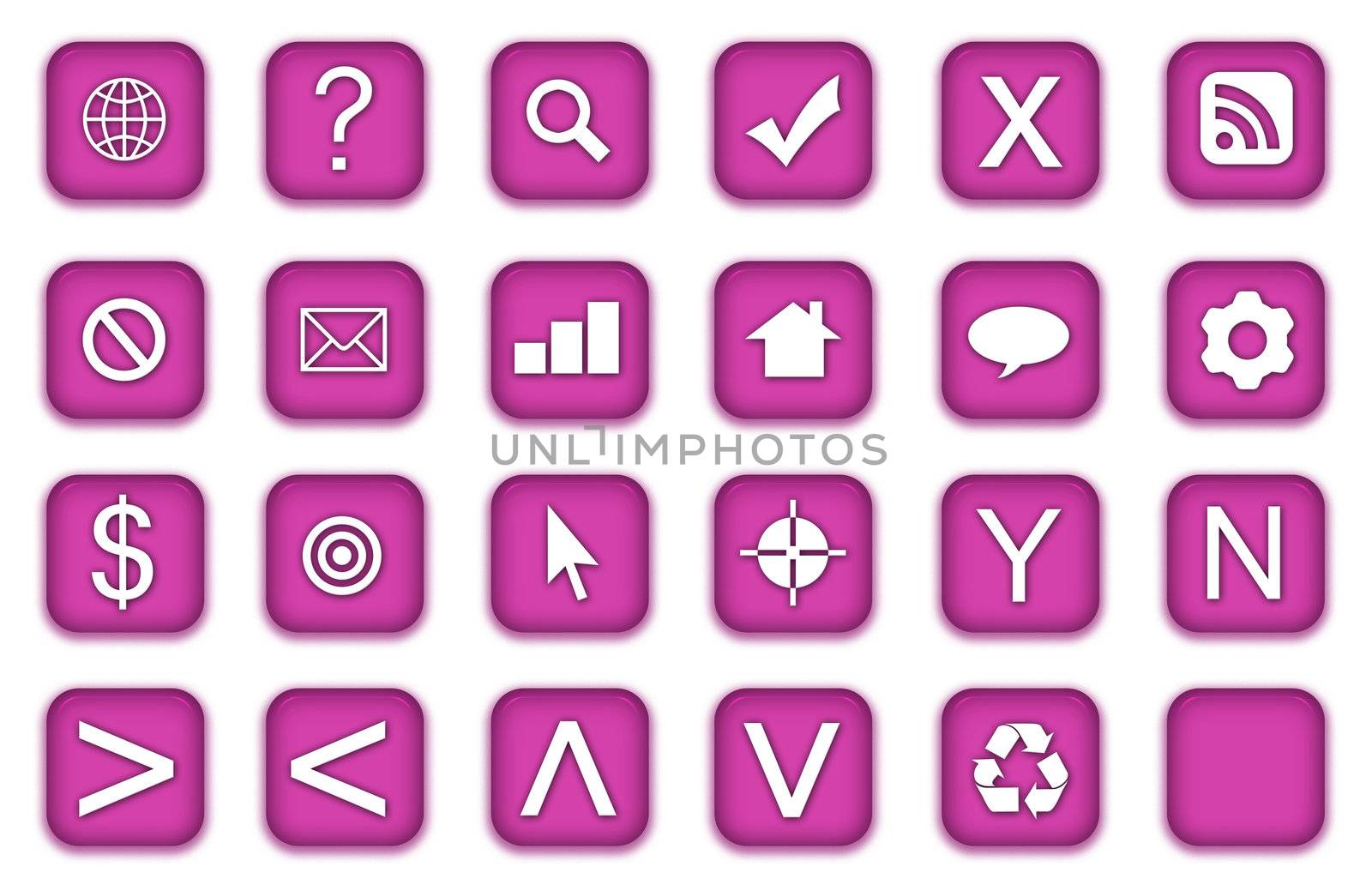 Web Icons Set in Aqua Purple Symbols