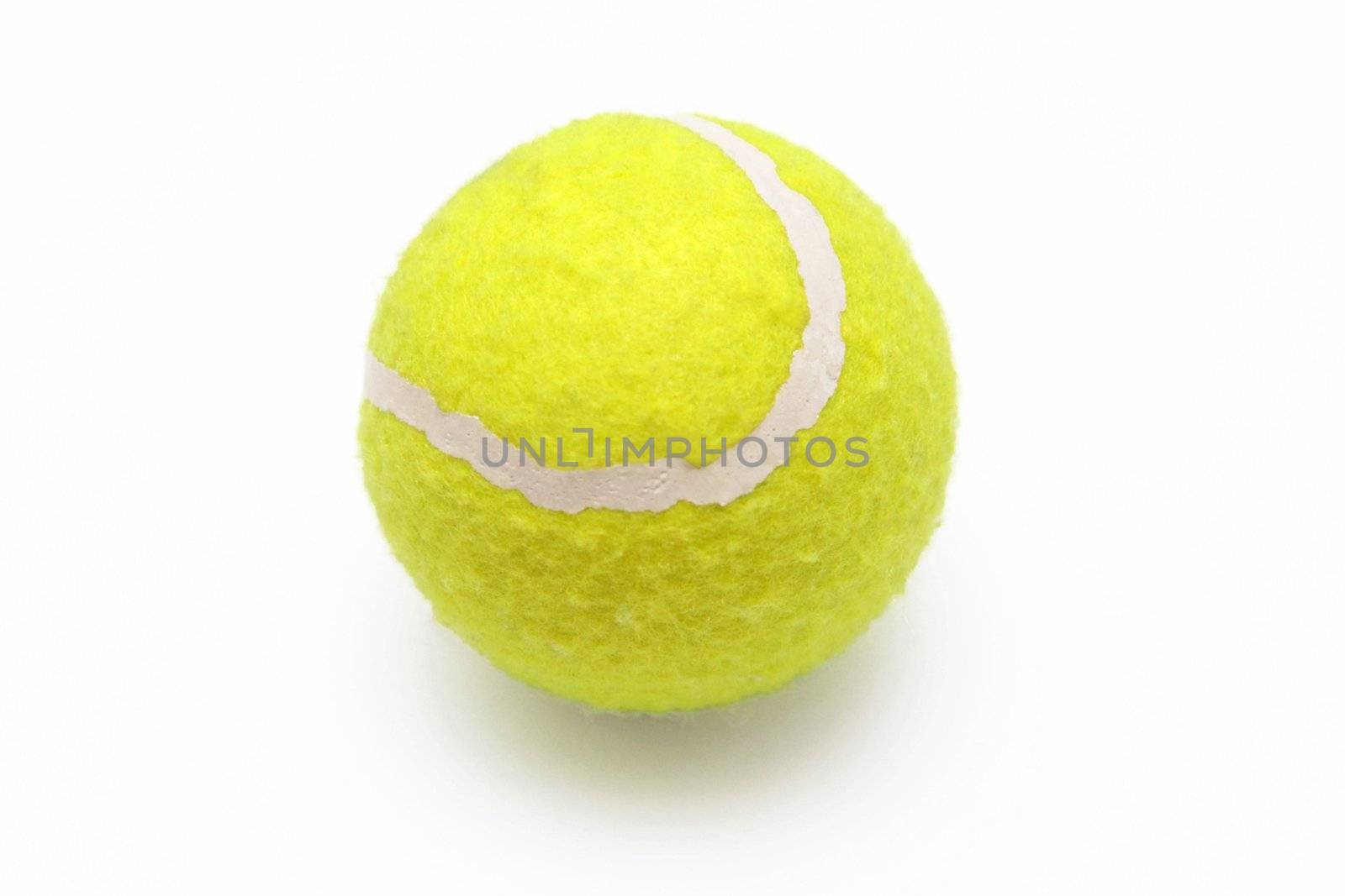 A tennis ball on the white background