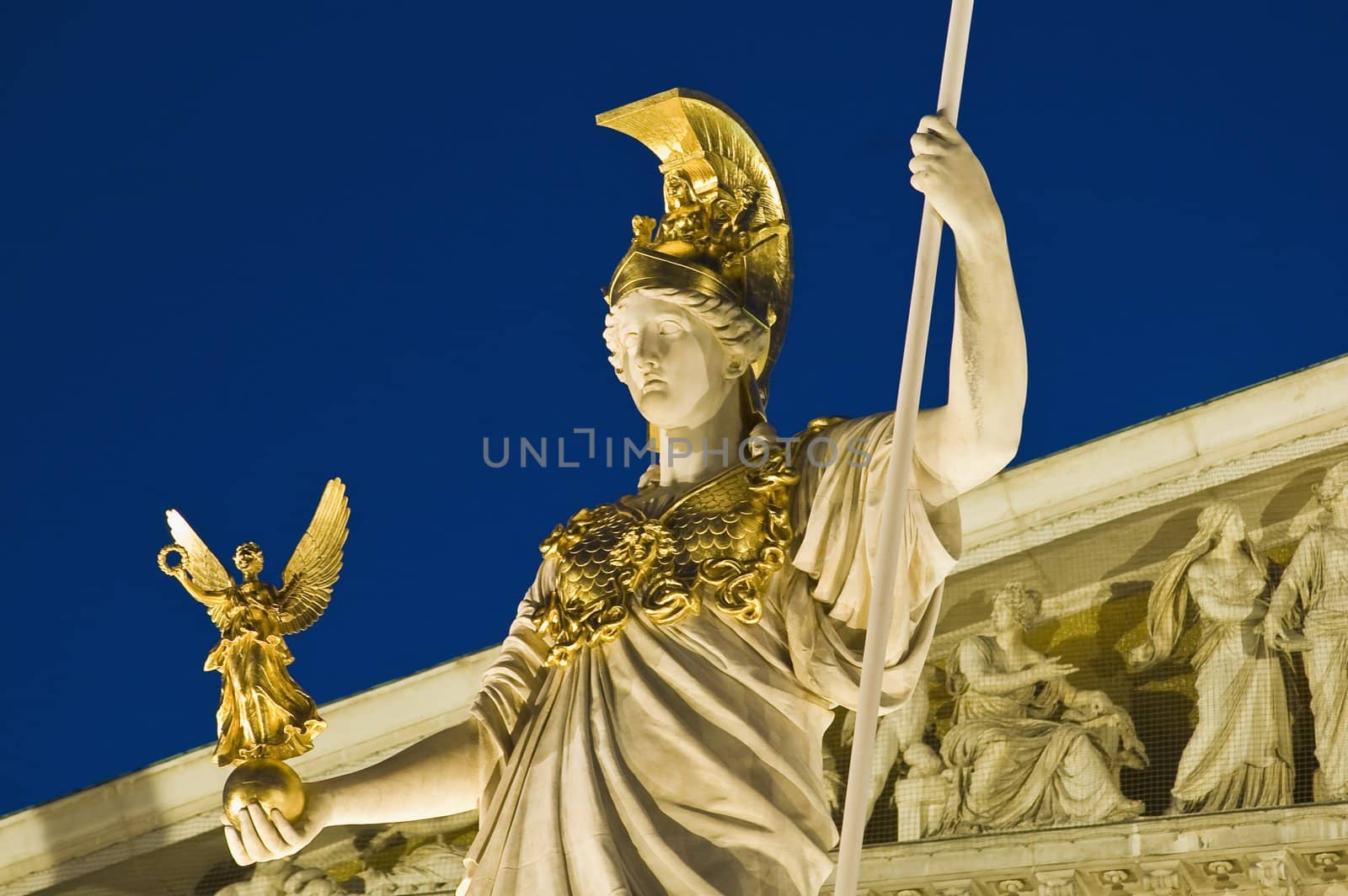 Vienna's Parliament building at night