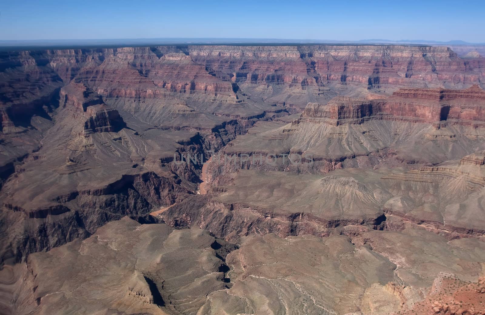 Scenic view from helicopter on north part of Grand Canyon