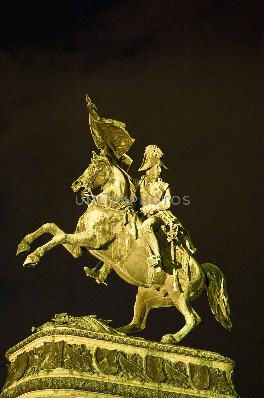 Vienna's Erzh Karl Statue at night