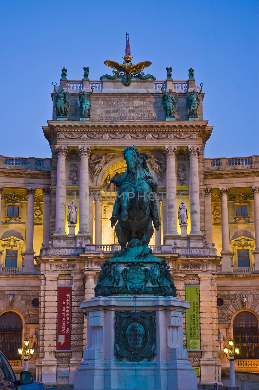 Vienna's Imperial Palace at night