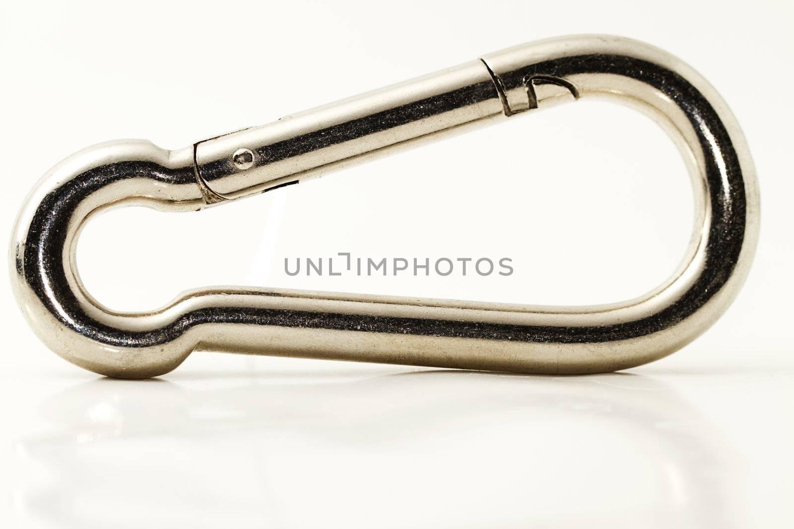 one silver carabine isolated on white background