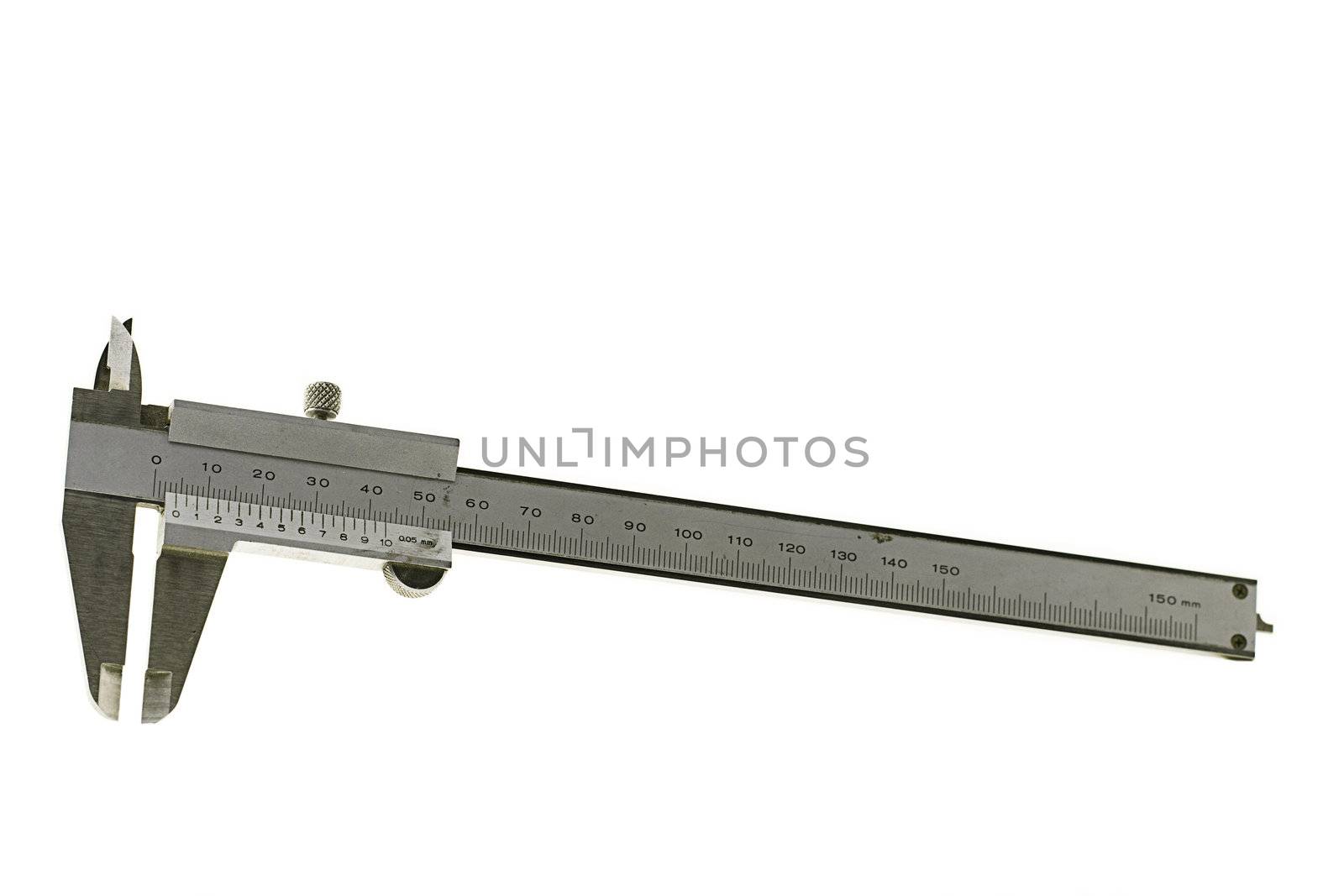 one caliper isolated on white background