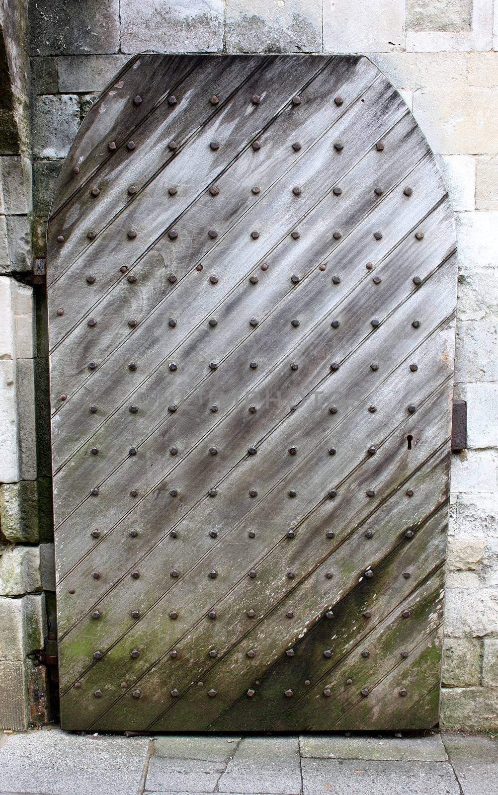 Medieval Wooden Door studded with iron fixings