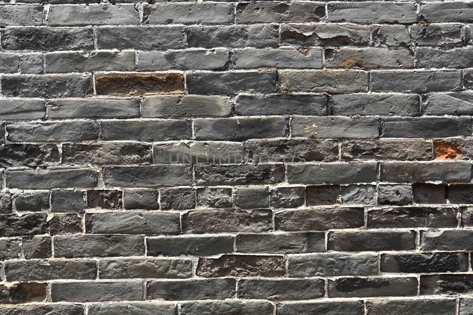 old chinese blue bricks wall