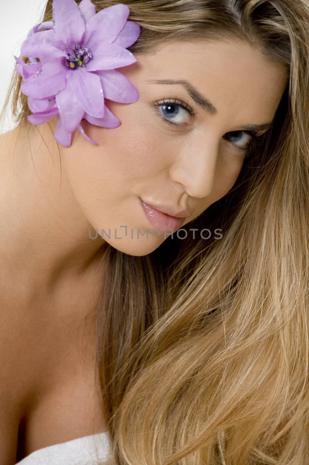 portrait of charming blonde woman