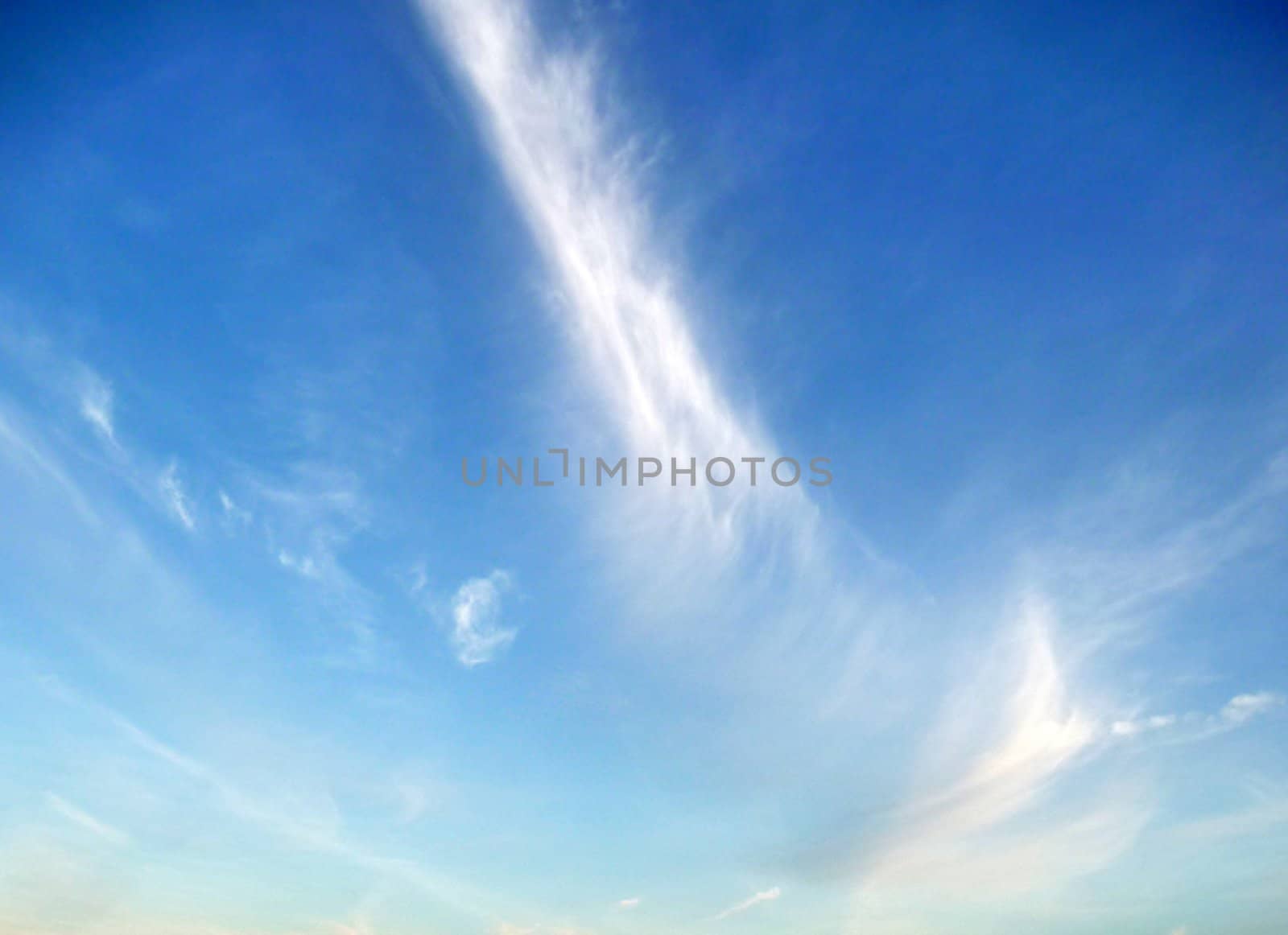 Some very wispy clouds high in the sky..