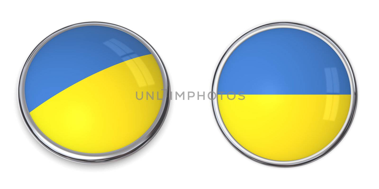 button style banner in 3D of Ukraine