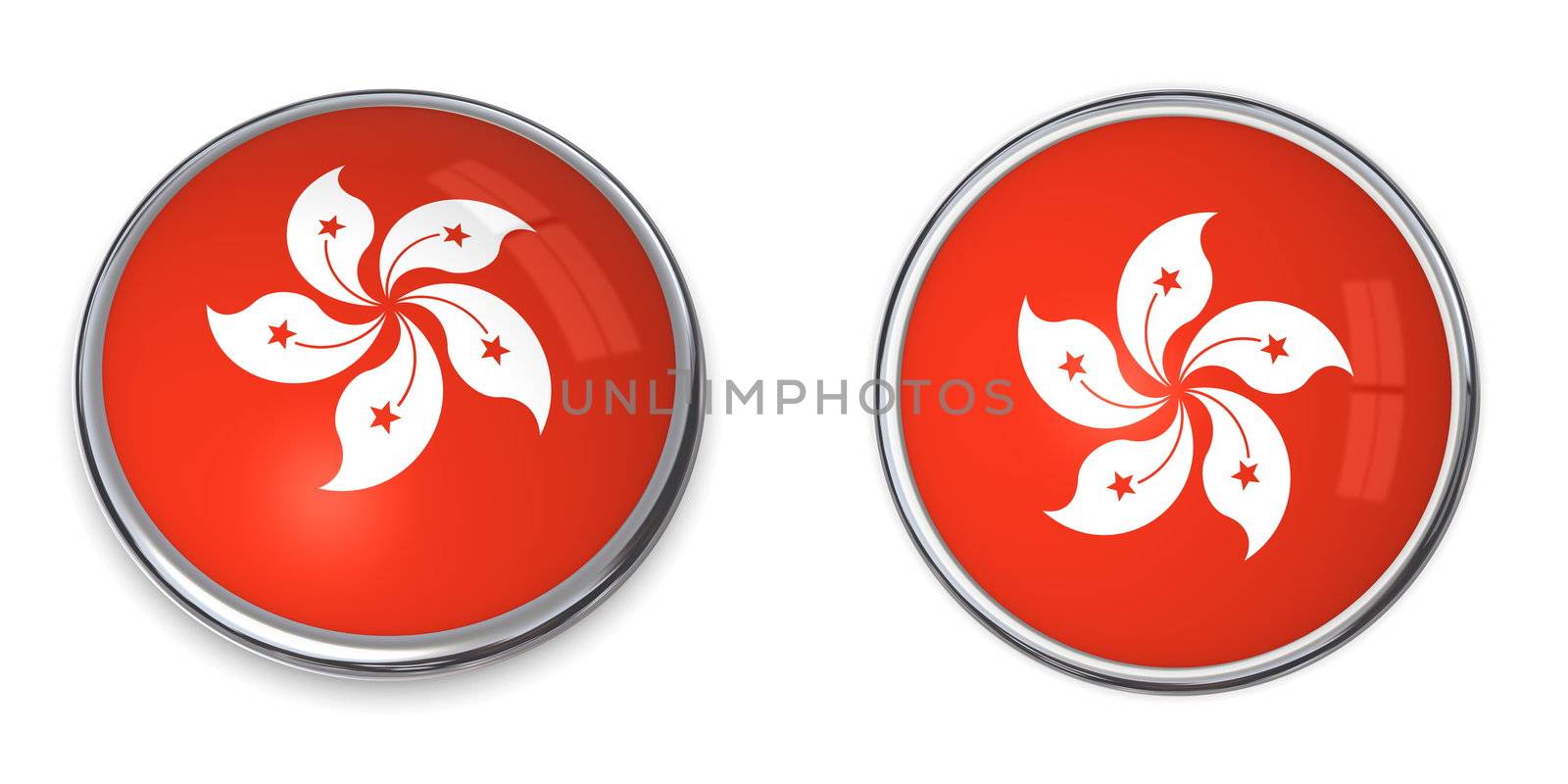 button style banner in 3D of Hong Kong