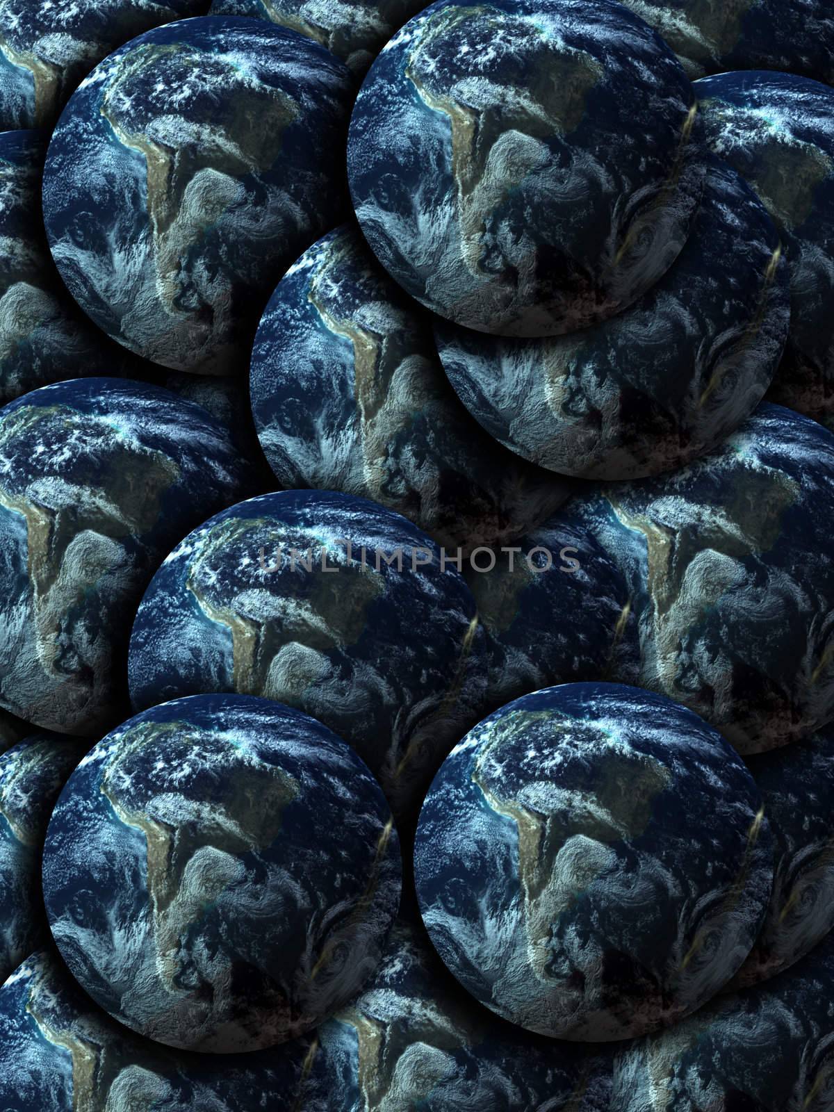 A background image made out of lots of Earths.