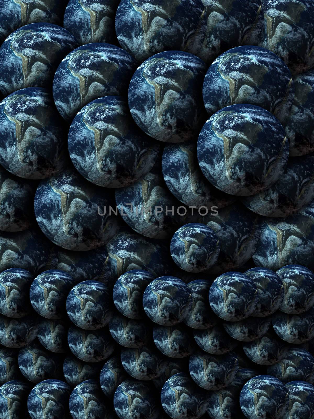 A background image made out of lots of Earths.