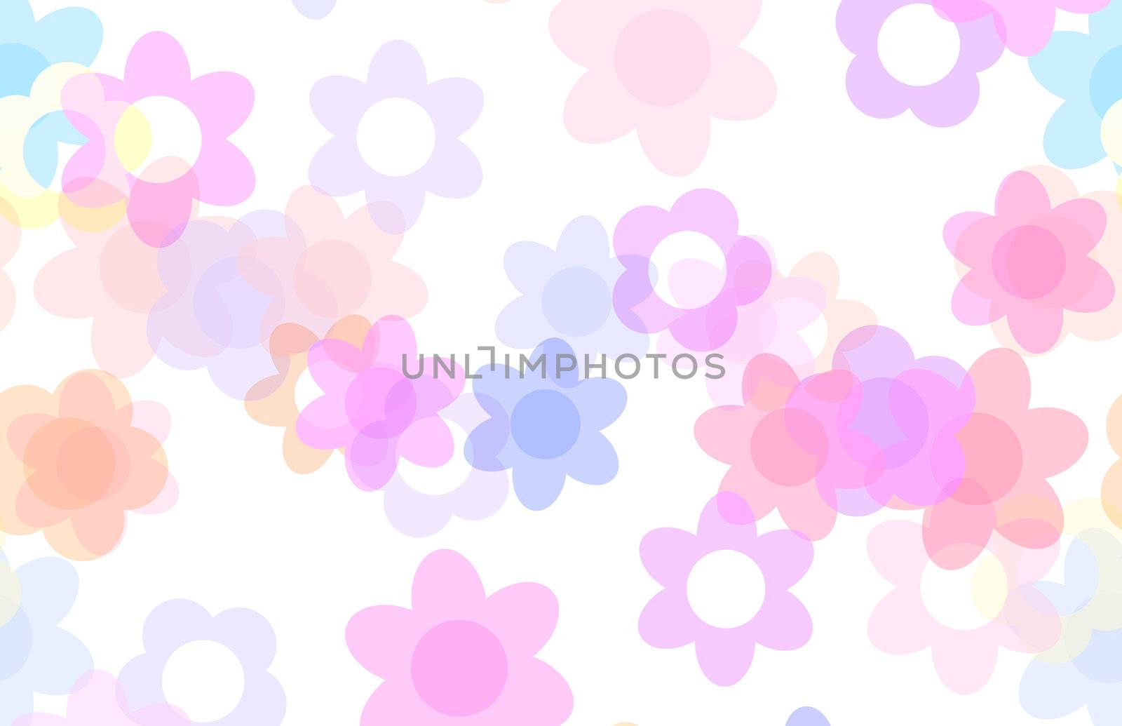 Spring Time Blossom Flowers as Cartoon Abstract