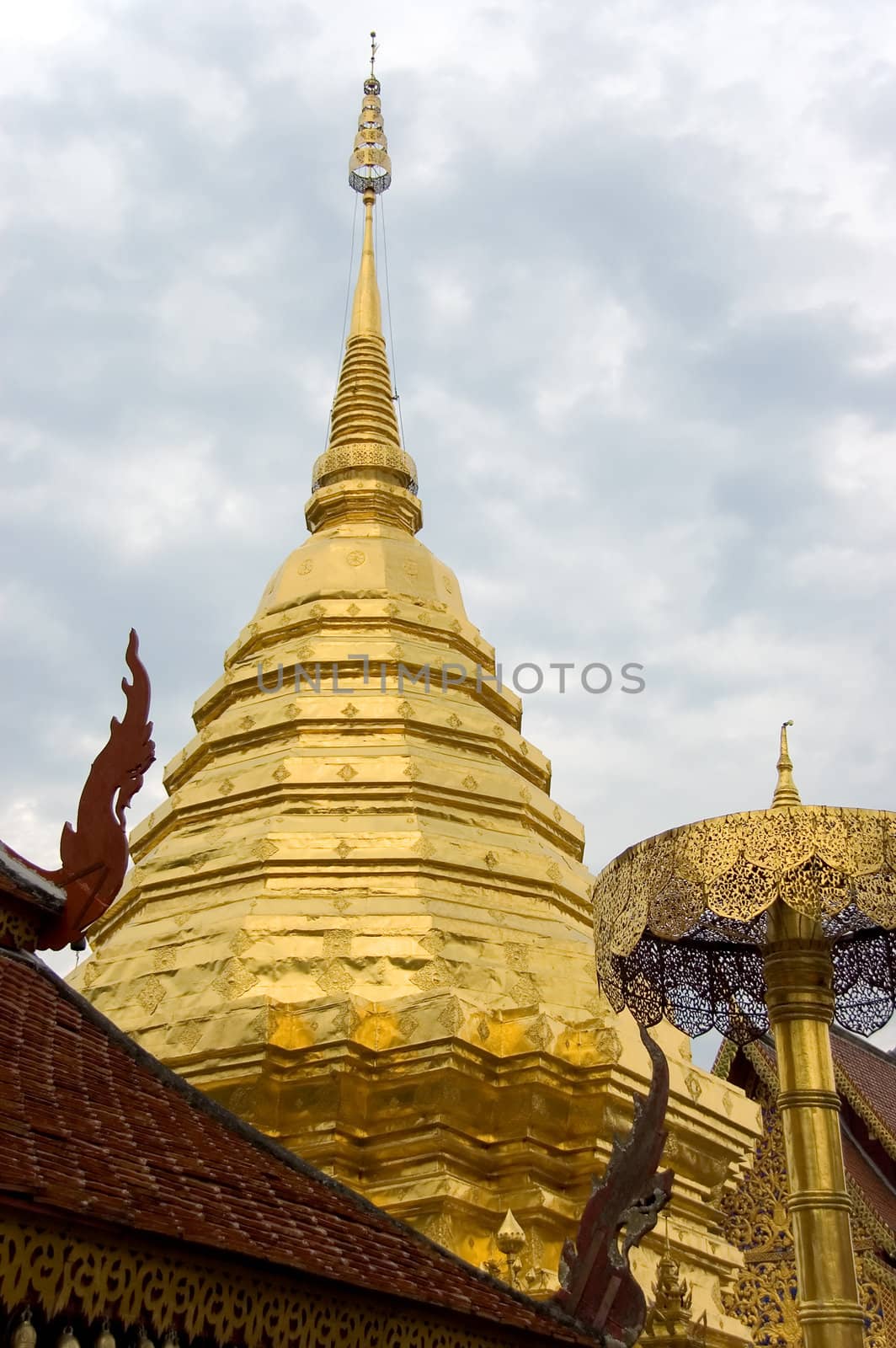 buddhist temple stupa by jsompinm