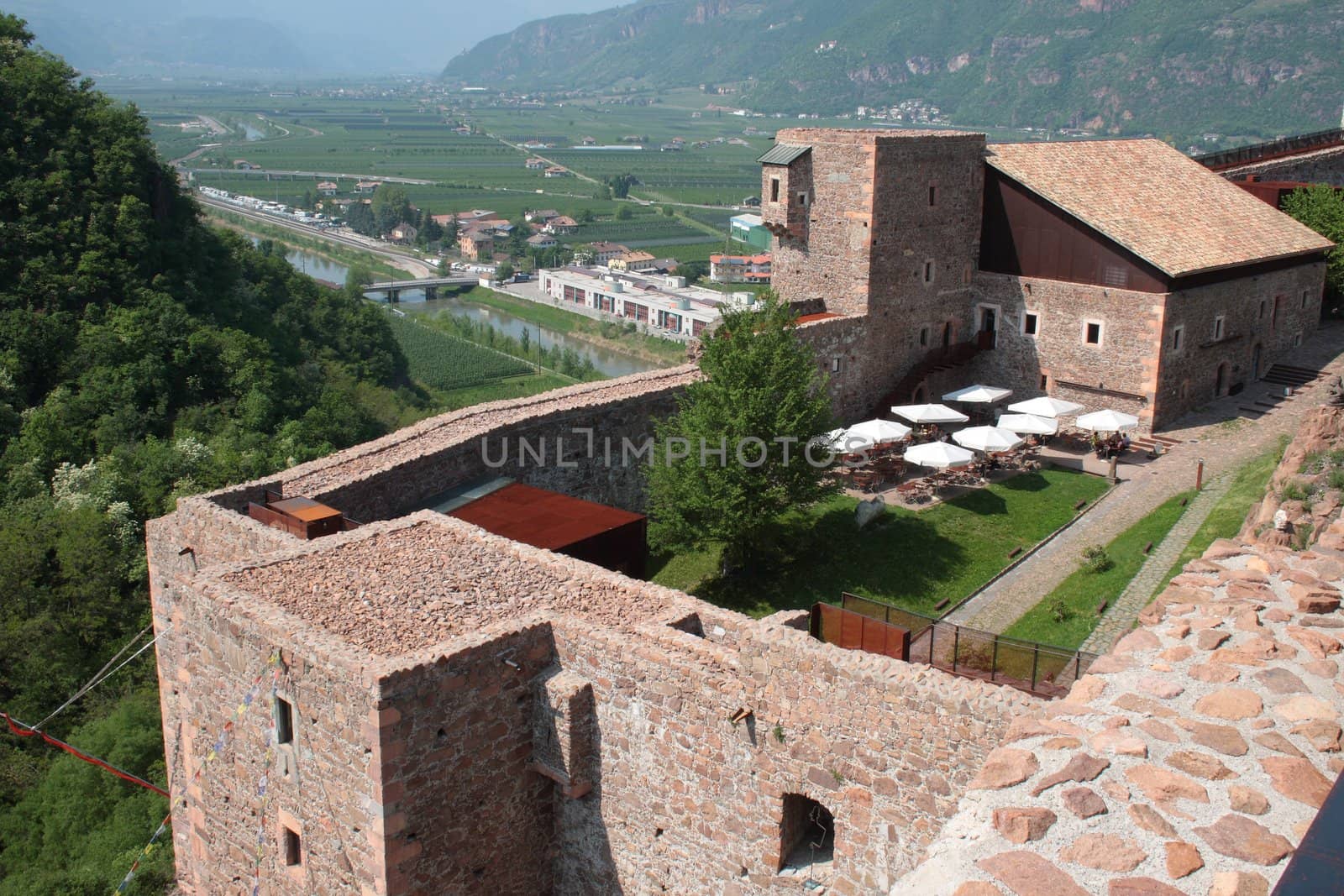 little restaurant inside the caste of saint firmiano in italy