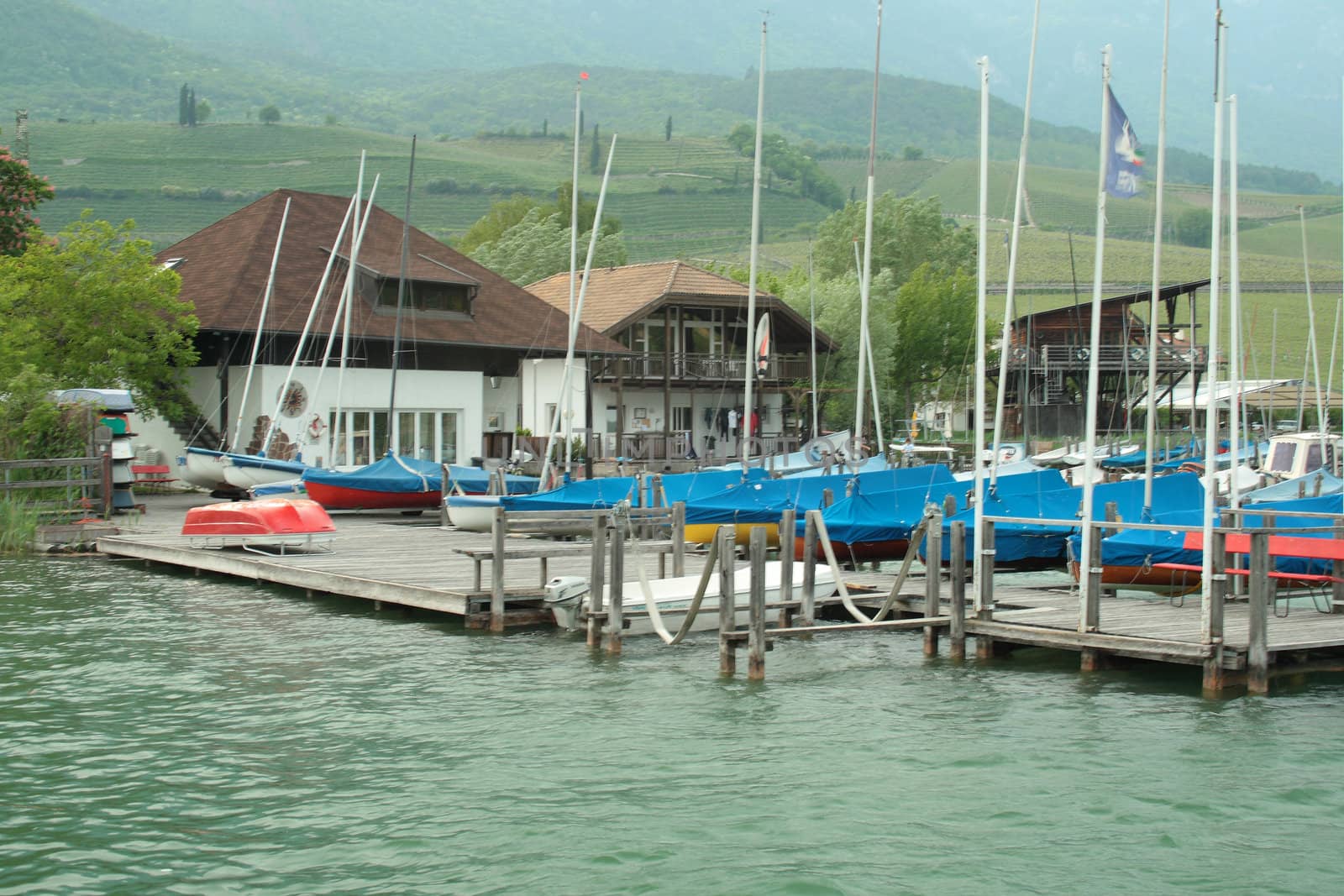 little sailing point of a camping between the mountains