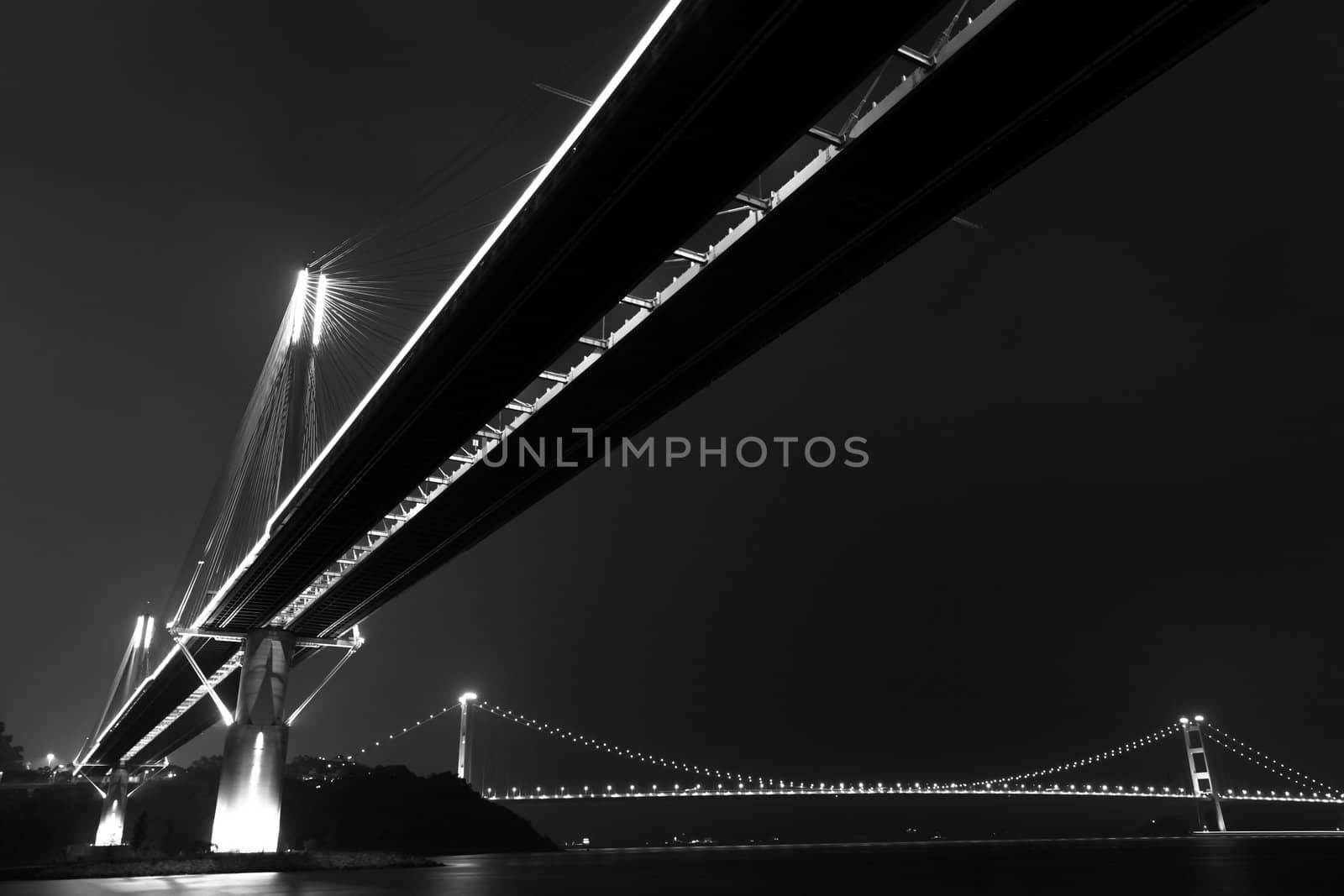 bridges in Hong Kong at night