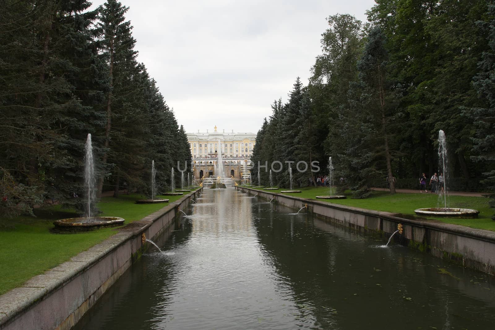 Garden of Peterhof, Petersburg, Russia. 