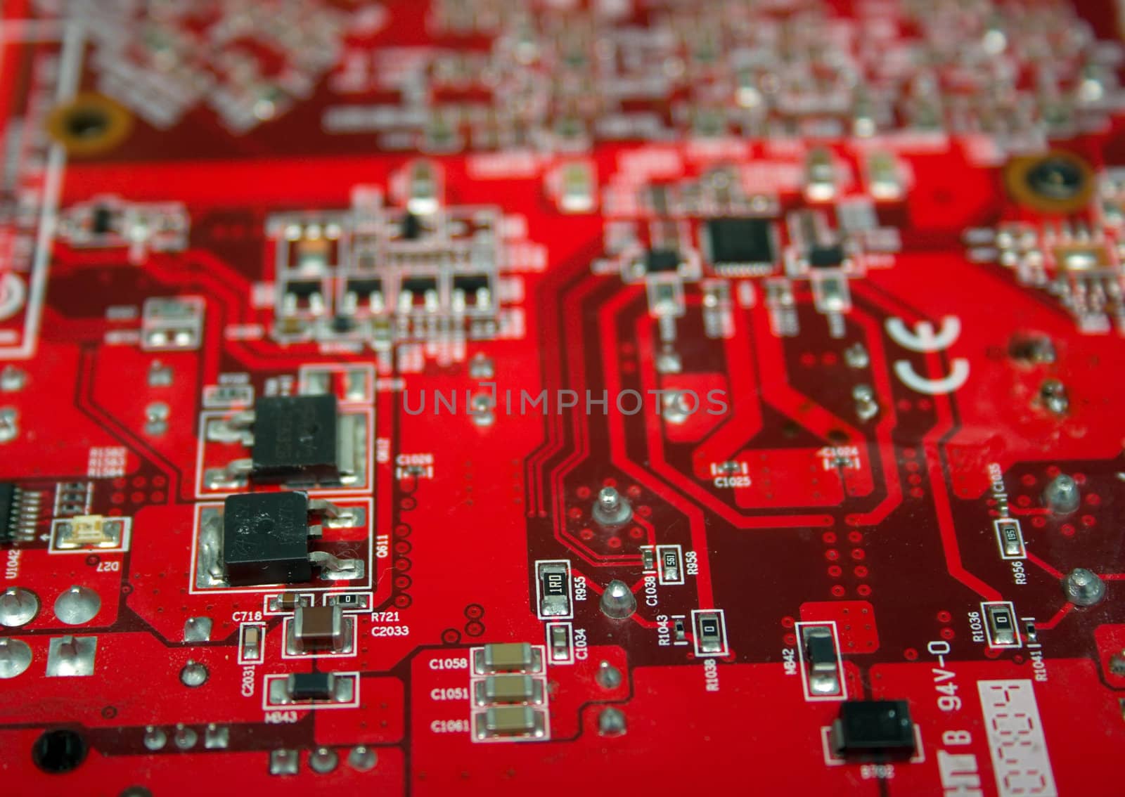 Computer board. A background, macro. Shallow DOF