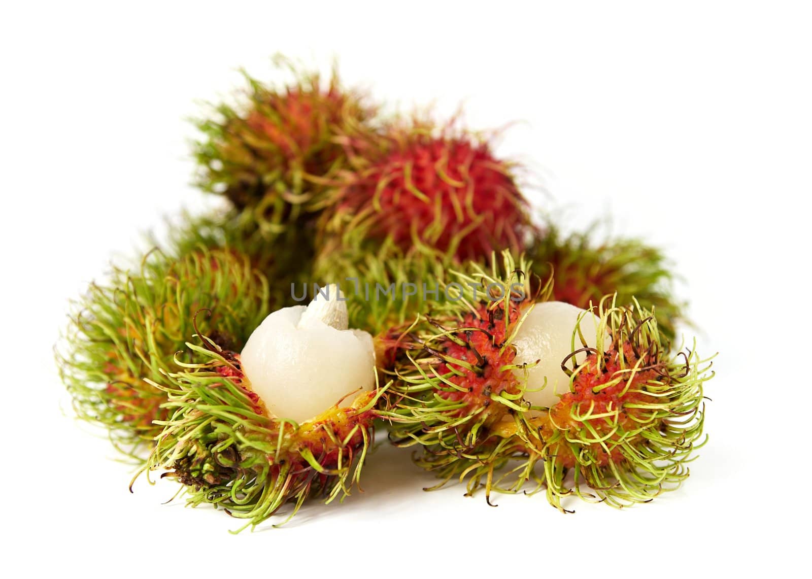 exotic Thai fruit Rambutan or Ngo isolated on white