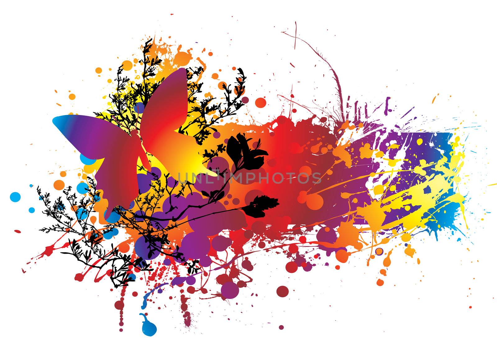 colourful ink splat natural background with room to add copy