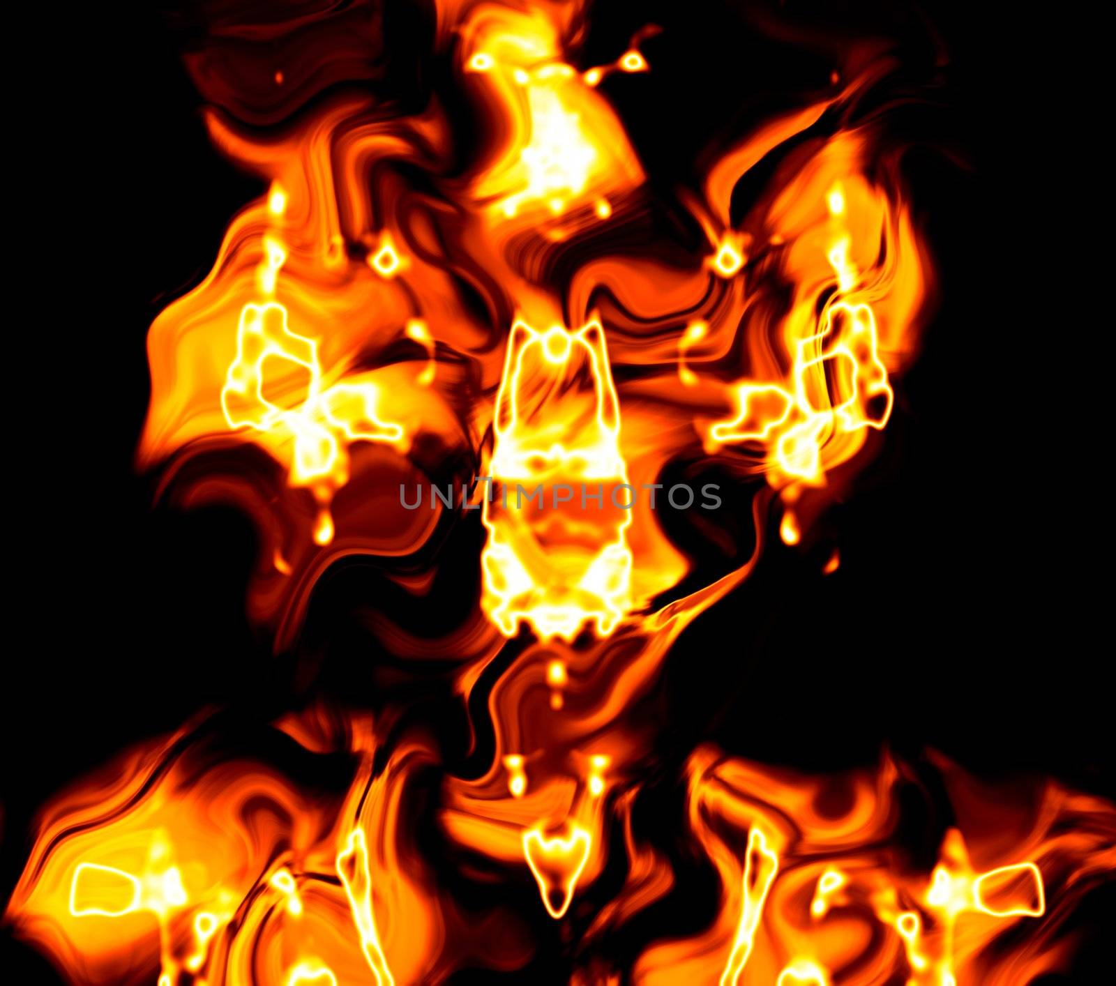 Abstract fiery background illustration with hot flames.