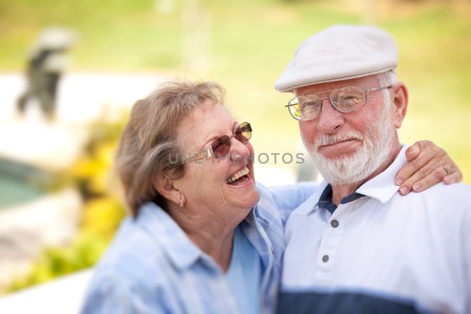 Happy Senior Couple in The Park by Feverpitched