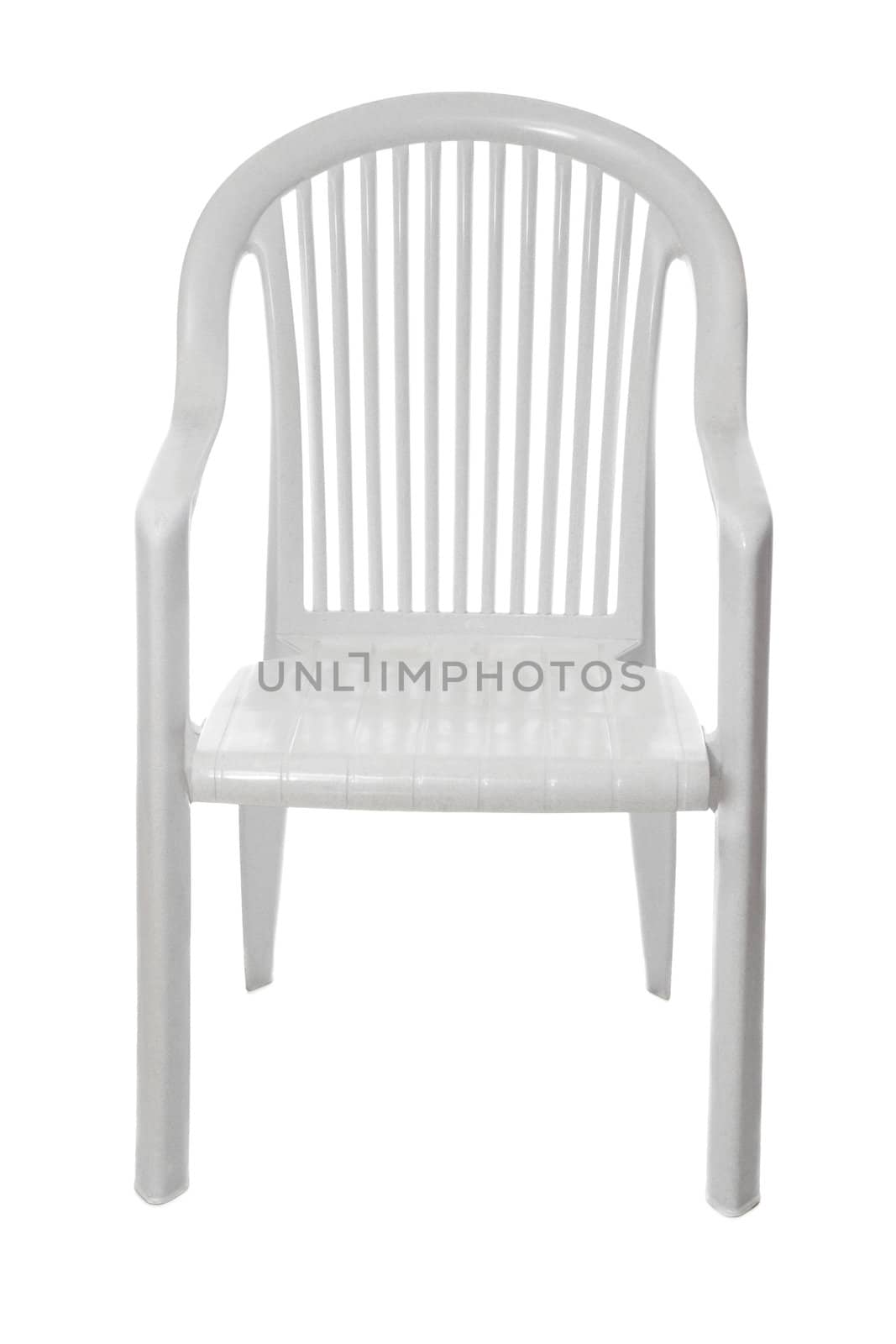 white patio chair isolated on white