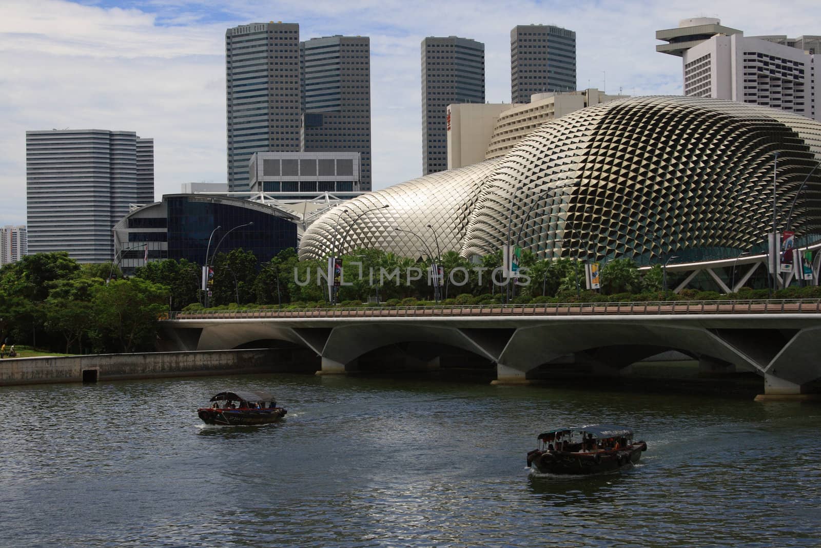 Another View of Esplanade Singapore, front view is the Singapore River.