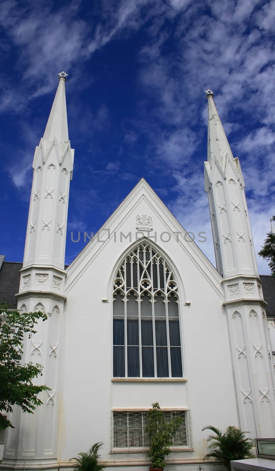 External view of St Andrew Cathedral in Singapore.