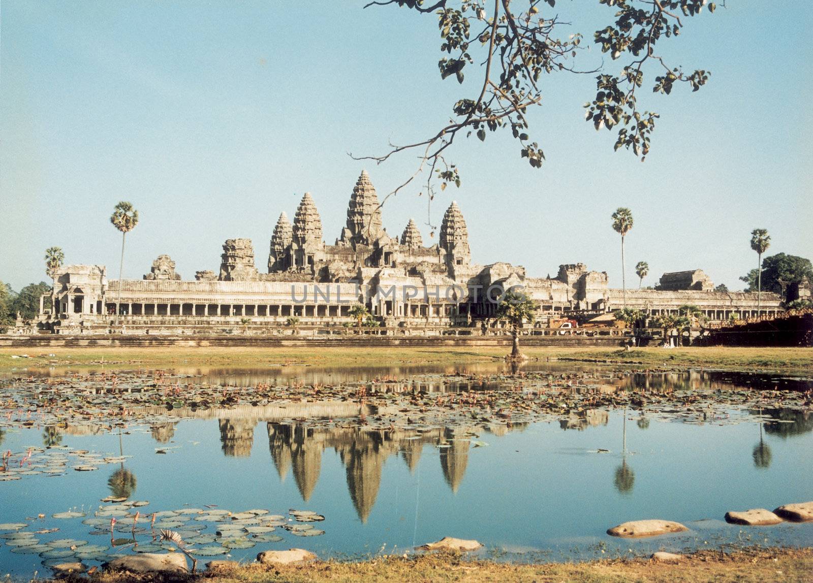 A front view of the main temple at the Angkor Wat, Cambodia in Landscape